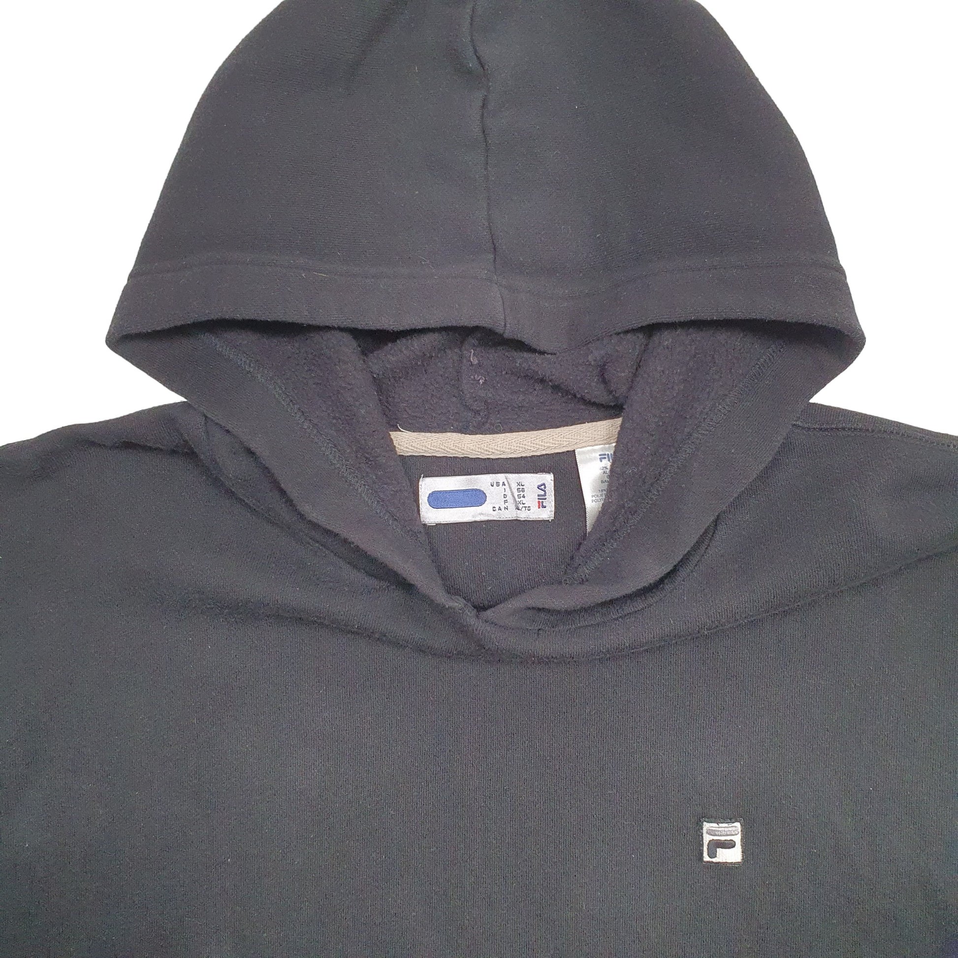 Mens Black Fila  Hoodie Jumper
