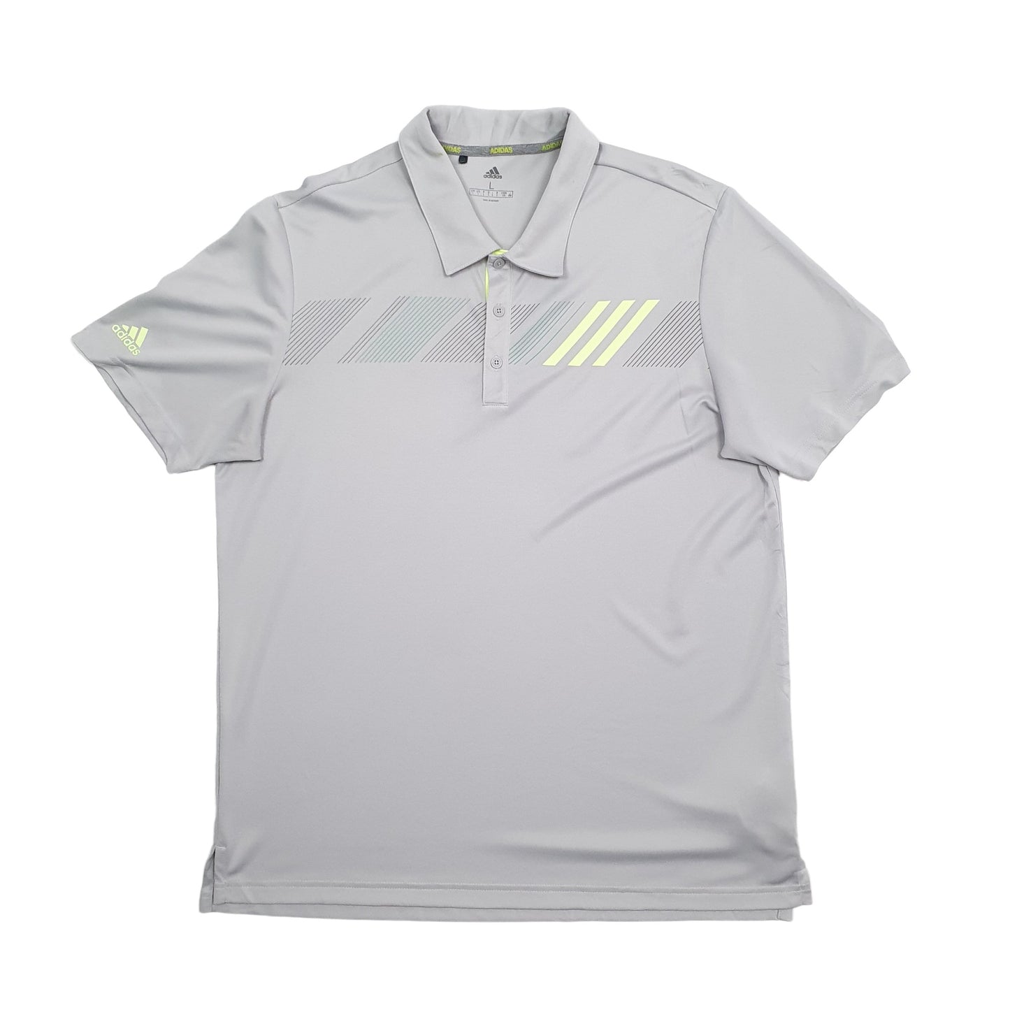 Adidas Short Sleeve Polyester Polo Shirt Grey