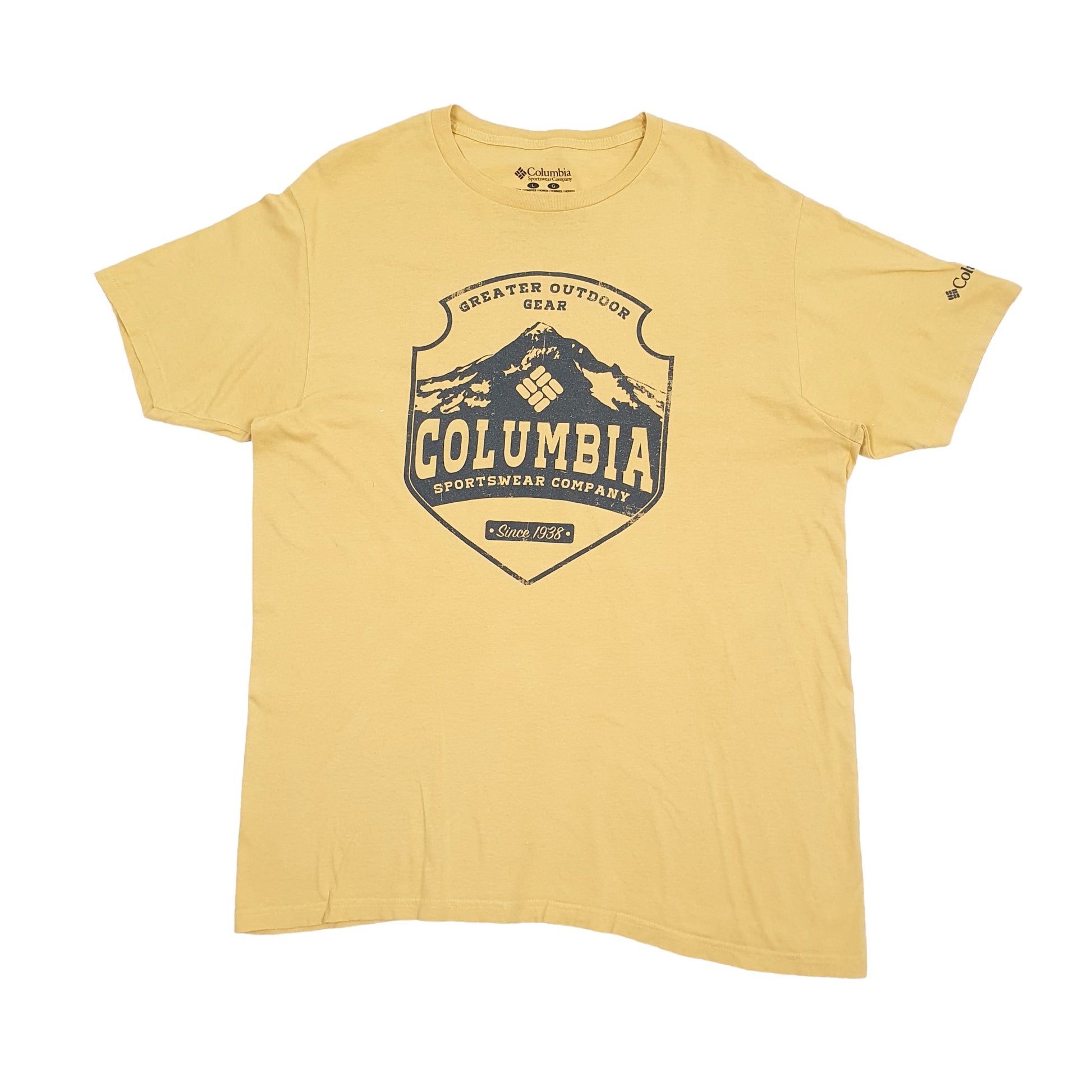 Mens Yellow Columbia Sportswear  Short Sleeve T Shirt