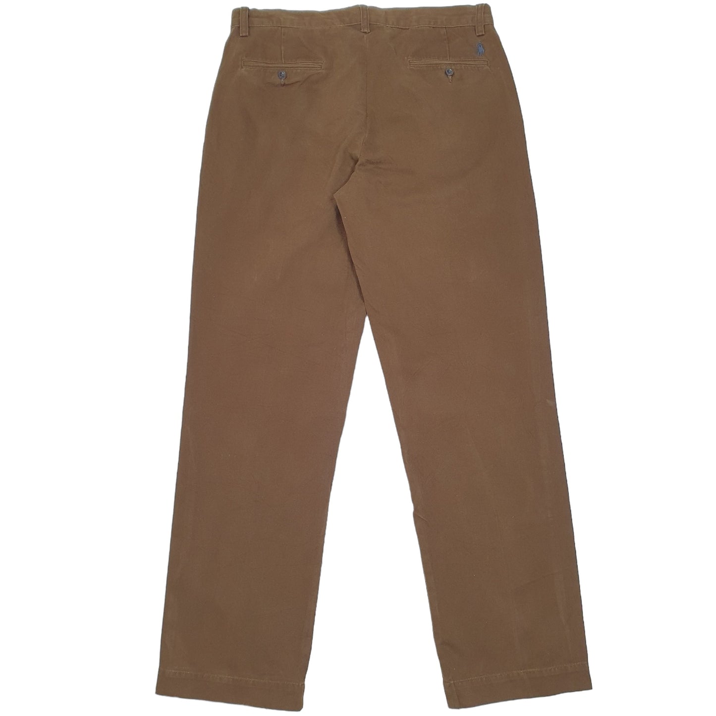 Mens Brown Polo Ralph Lauren Preston Pant Flat Front Chino Trousers