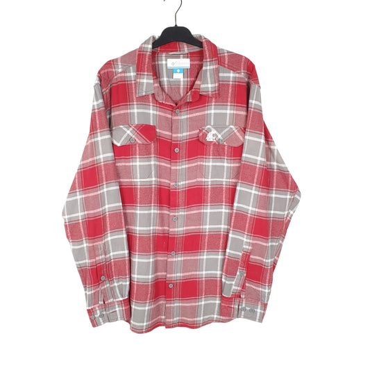 Columbia Washington State Shacket Overshirt Long Sleeve Regular Fit Check Shirt Red