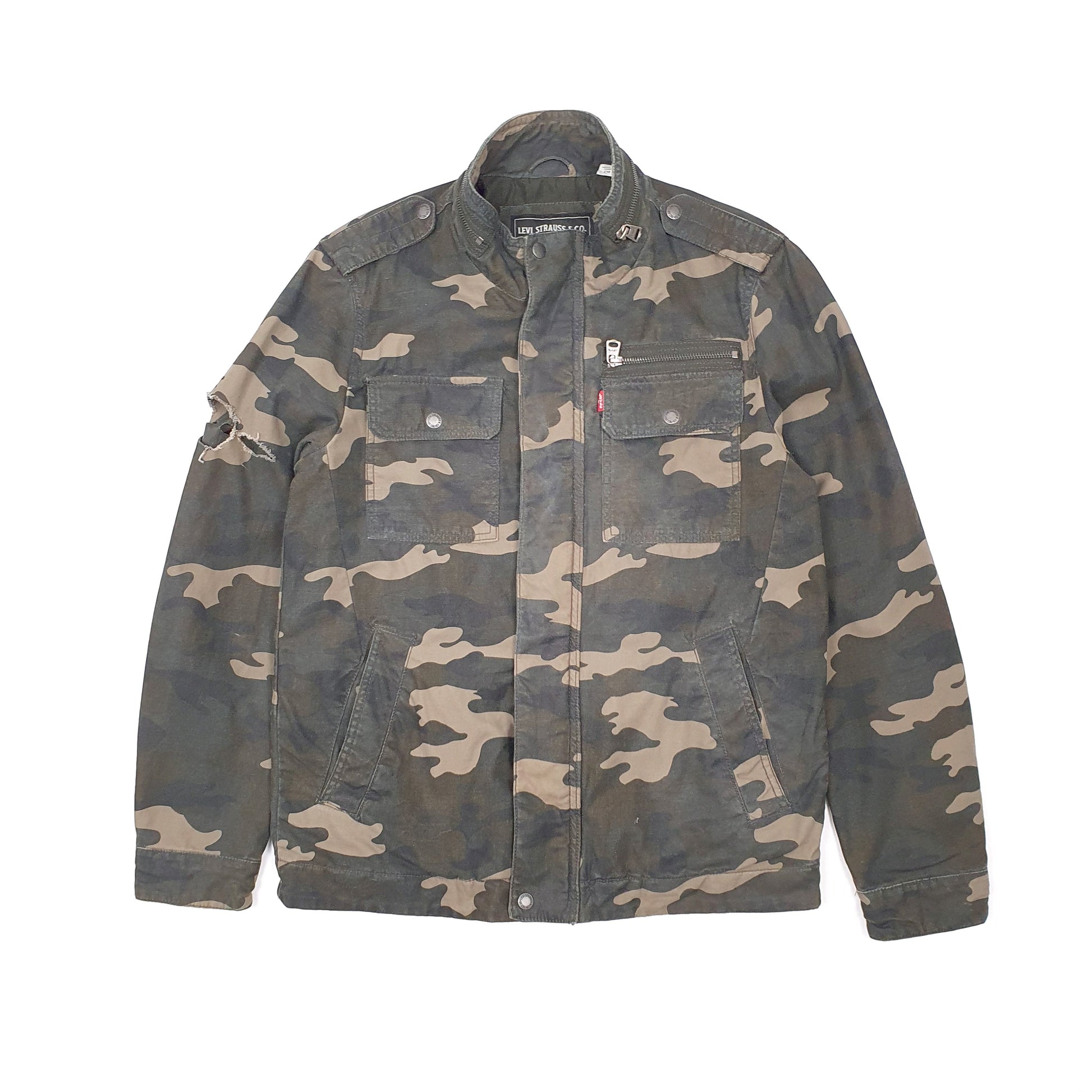 Mens Green Levis Camo Bomber Jacket Coat