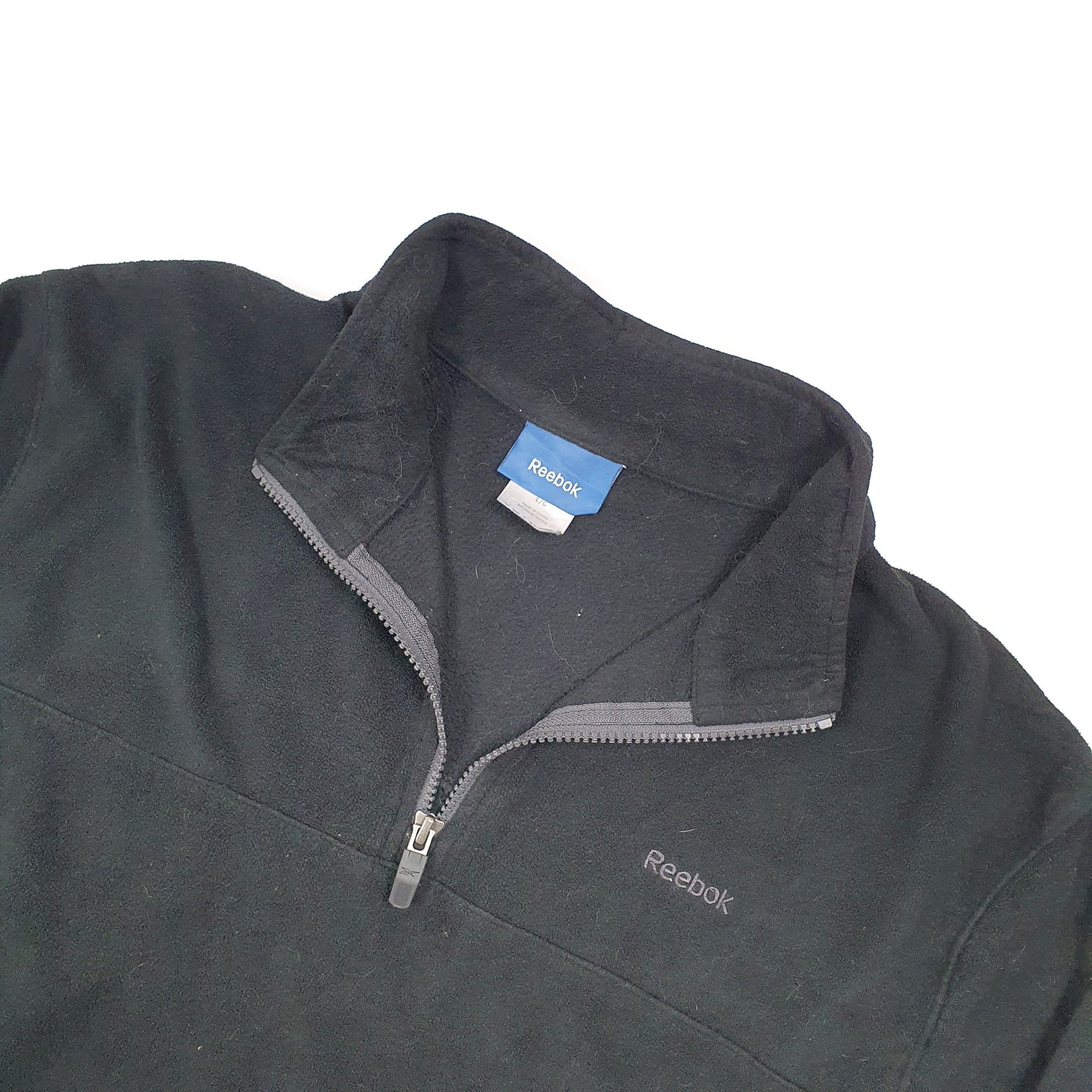 Reebok Spellout Quarter Zip Fleece L Black