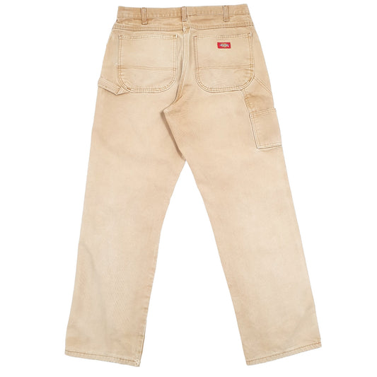 Mens Dickies Beige Carpenter Trousers W33 L31 Beige