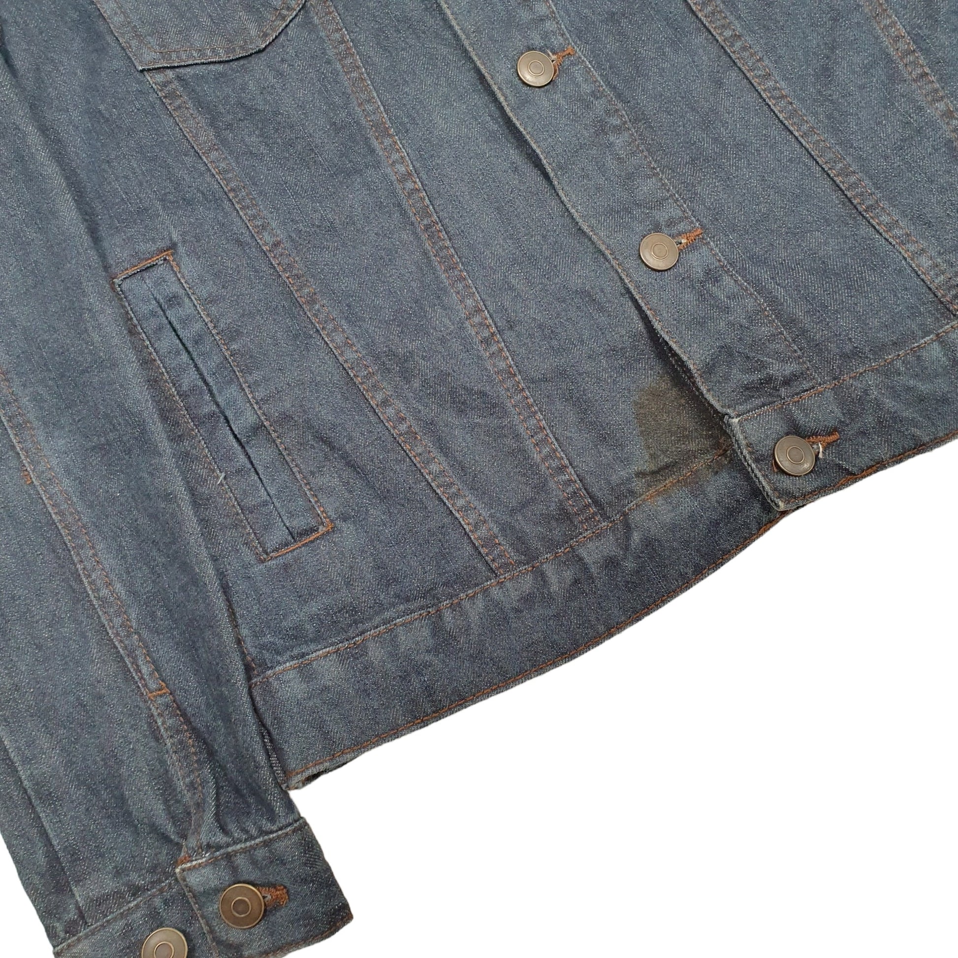 Mens Blue Cedar Wood State Trucker Denim Jacket Coat