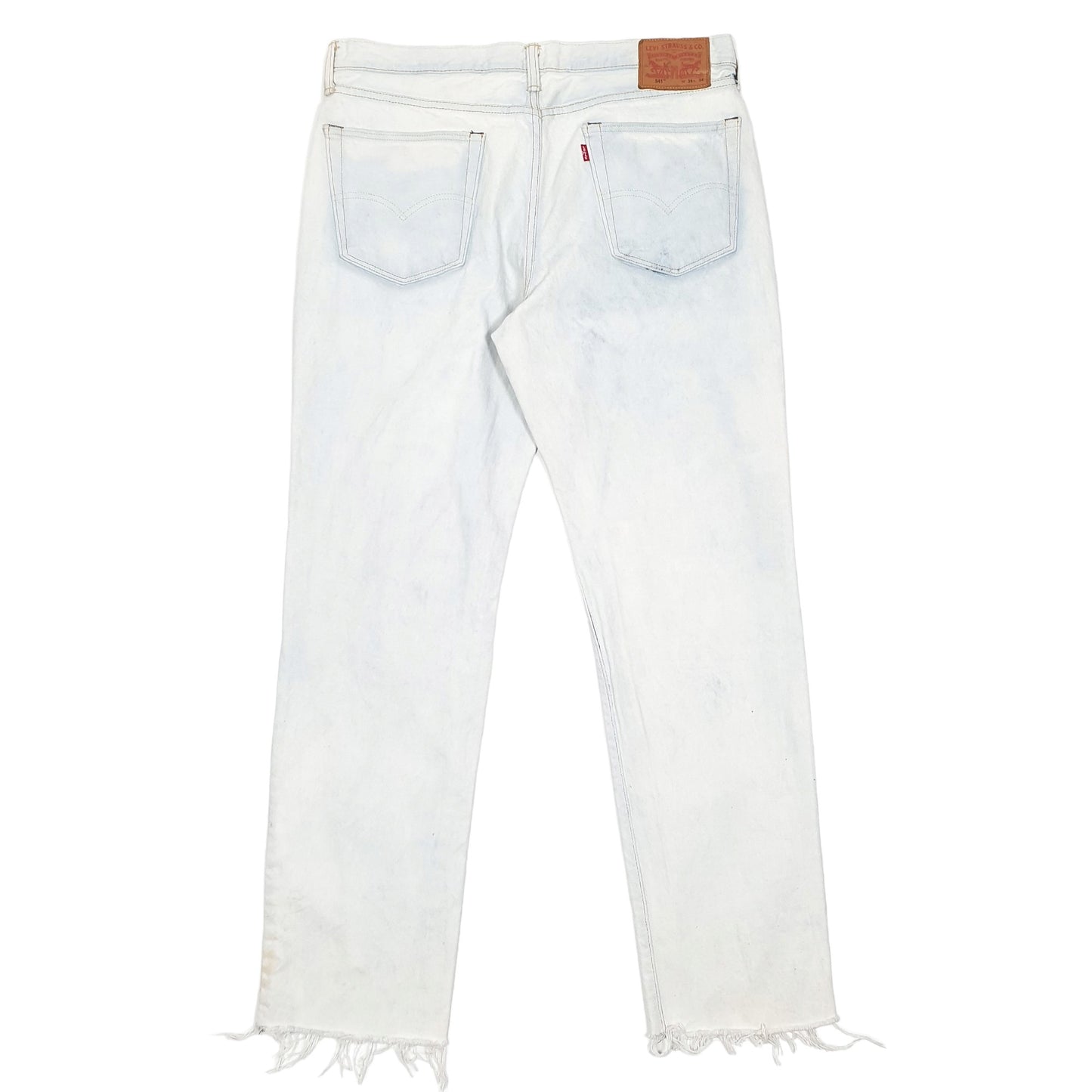 Mens Blue Levis Acid Wash Bleached Cut Offs 541 JeansW36 L34