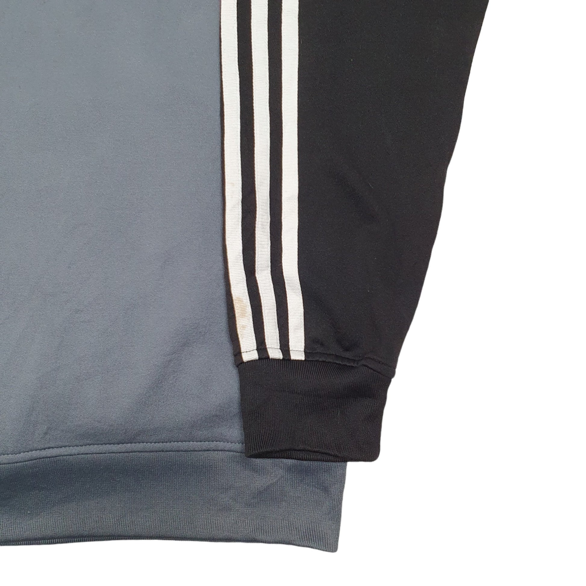 Mens Grey Adidas Three Stripes Full Zip Jumper