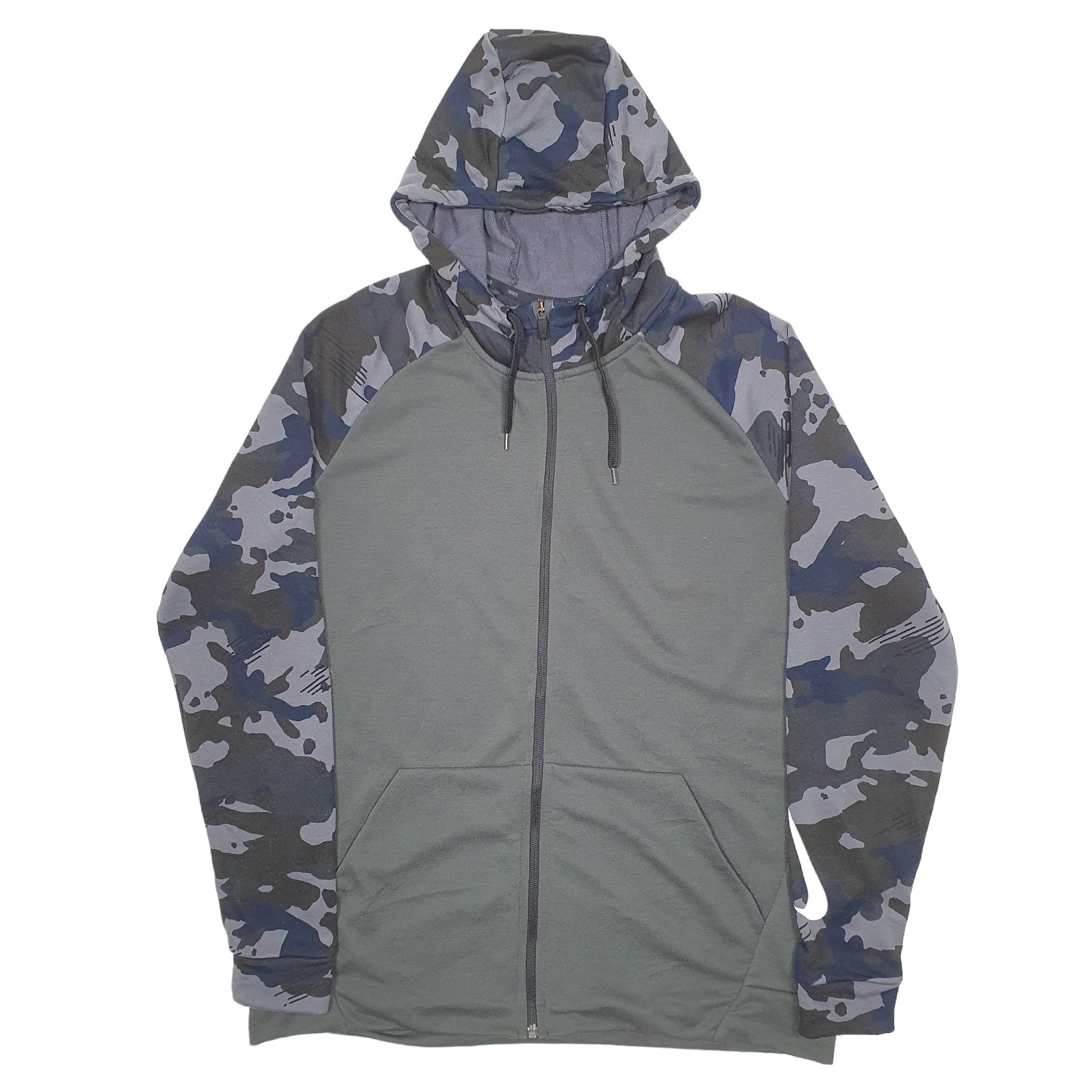 Mens Khaki Nike Dri Fit Running Activewear Full Zip Jumper