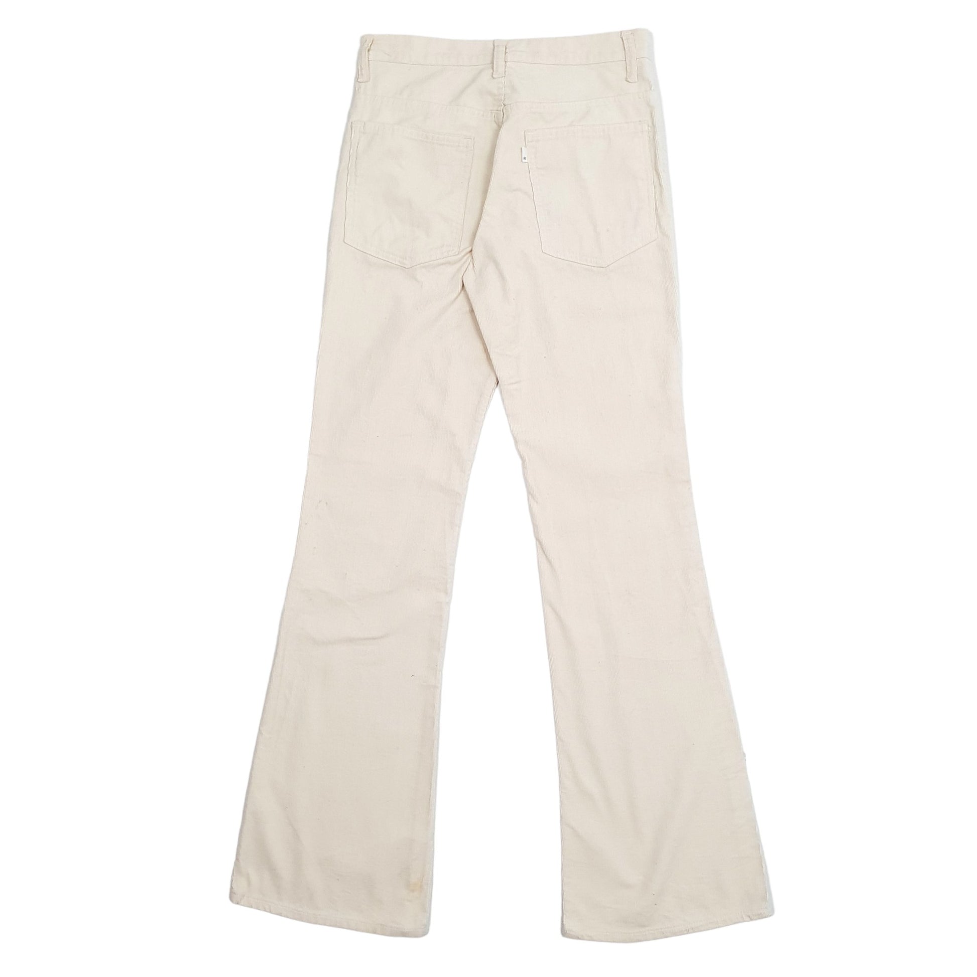 Womens Cream Levis USA Made 1980s Corduroy Trousers