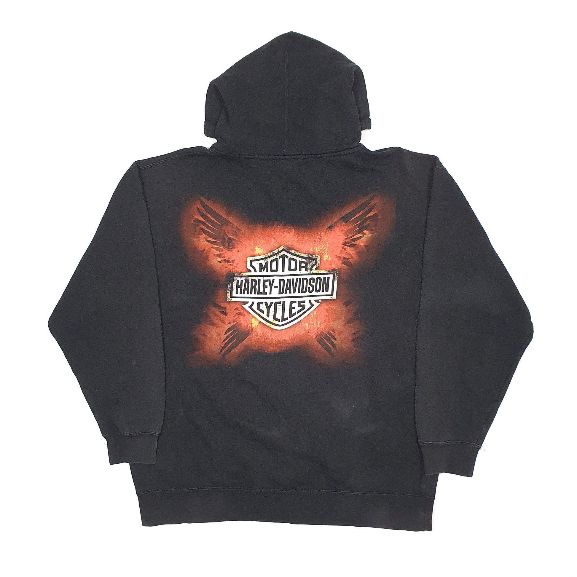 Mens Black Harley Davidson Motorcycles New Hampshire Full Zip Jumper