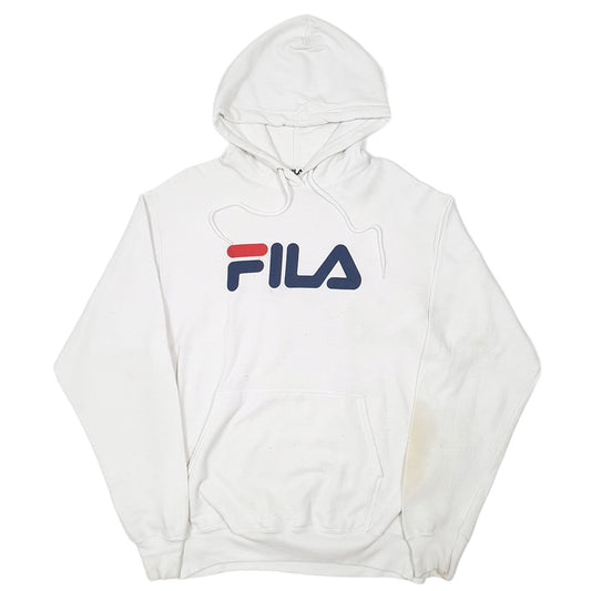 Mens White Fila  Hoodie Jumper