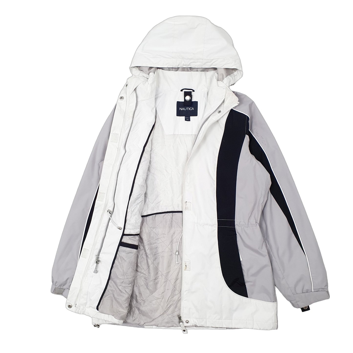 Womens White Nautica Hooded  Coat
