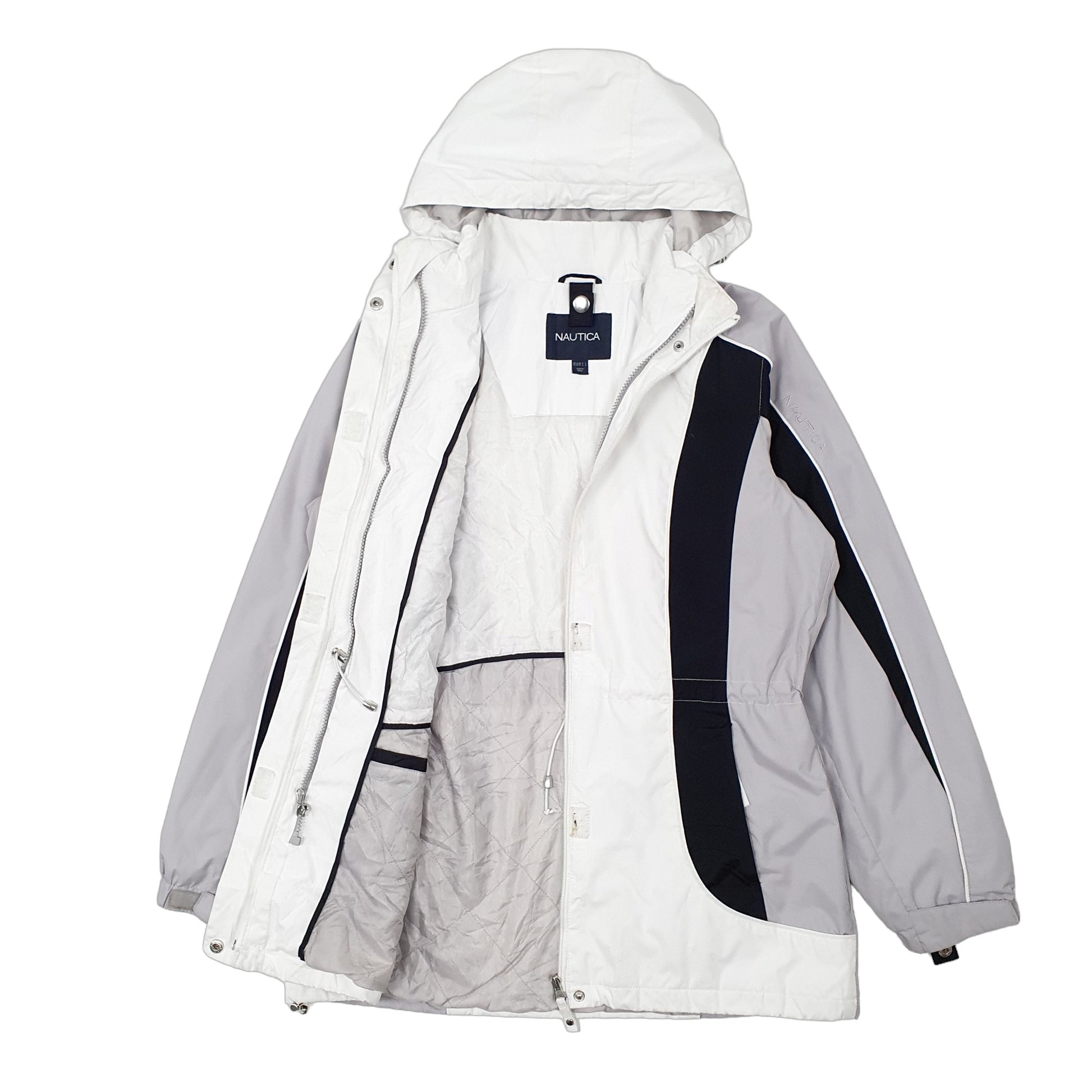 Womens White Nautica Hooded  Coat
