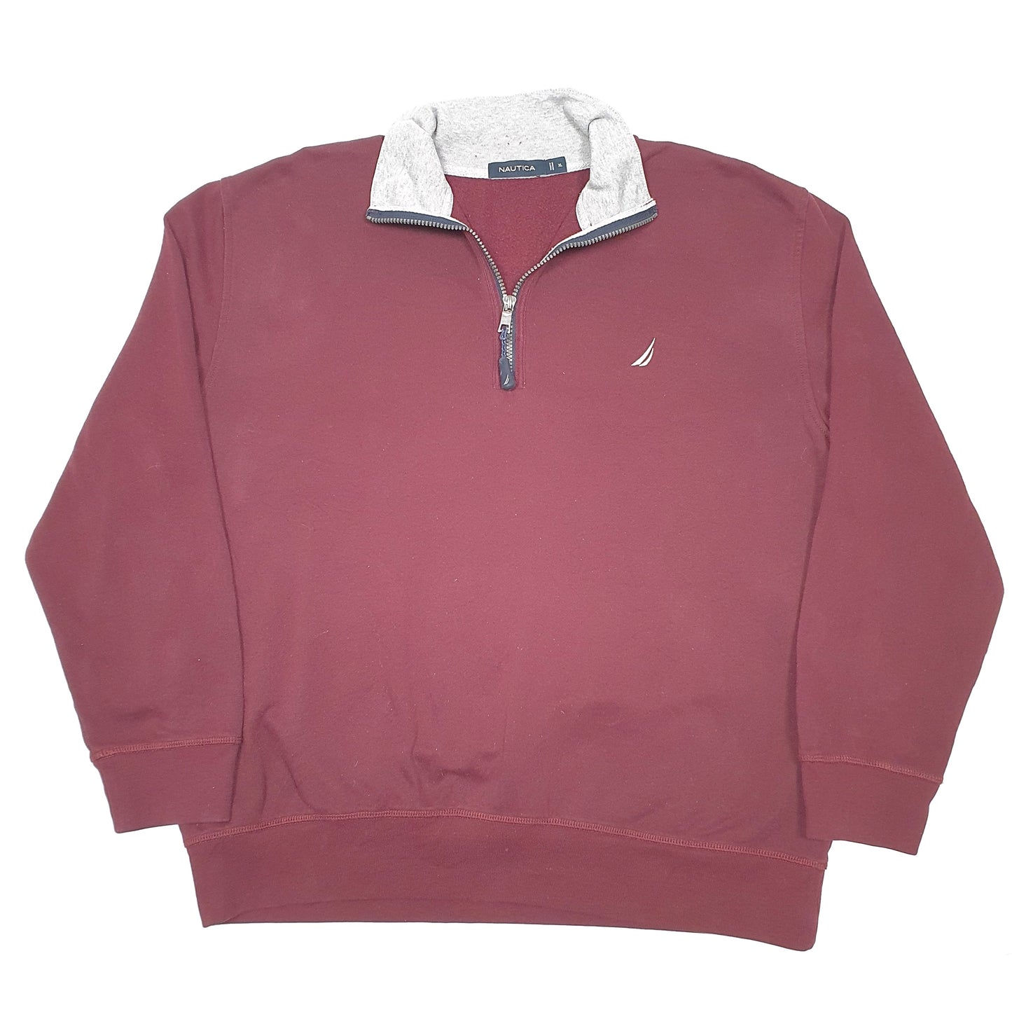 Mens Burgundy Nautica  Quarter Zip Jumper
