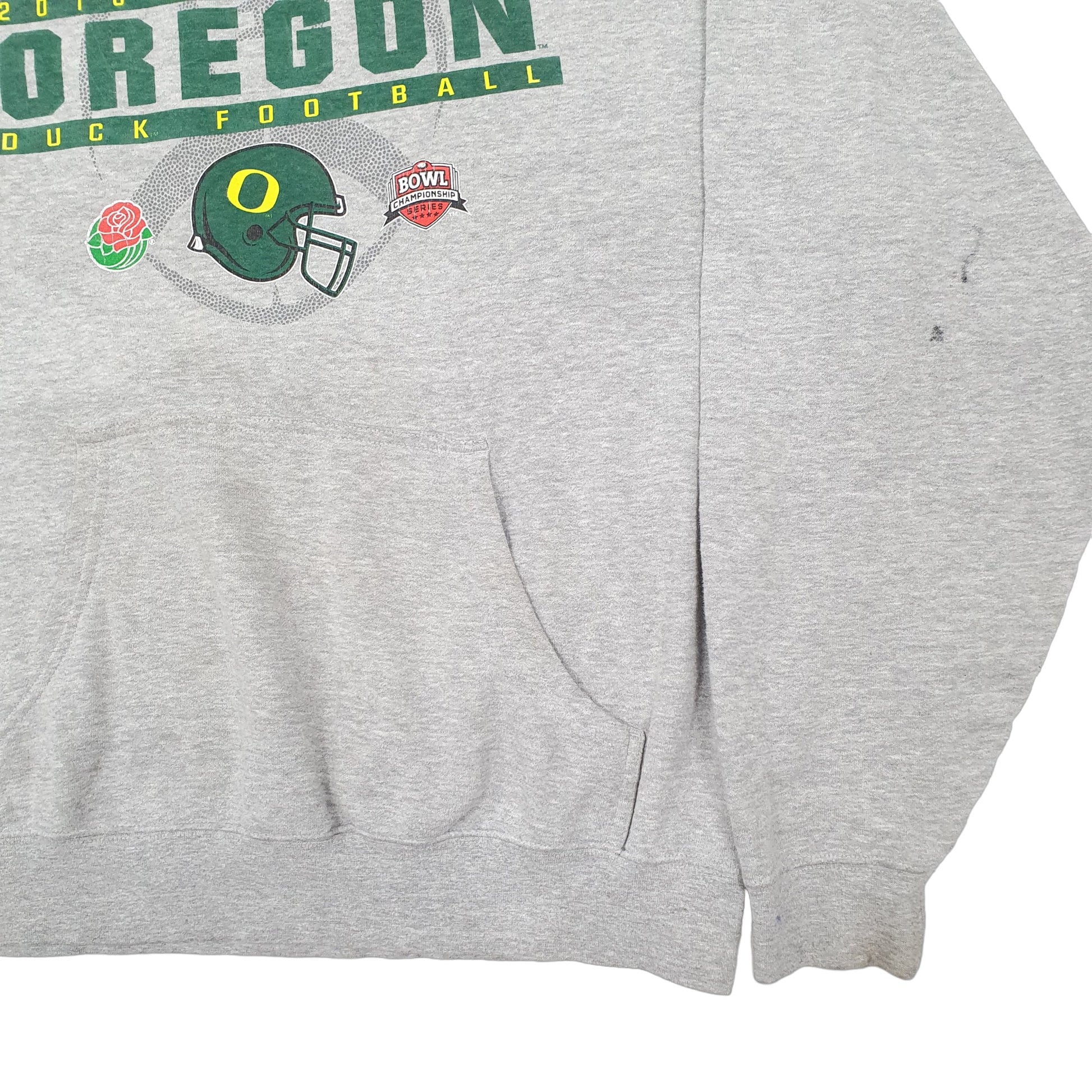 Mens Grey Nike 2010 Rose Bowl Oregon Ducks NFL Football Hoodie Jumper