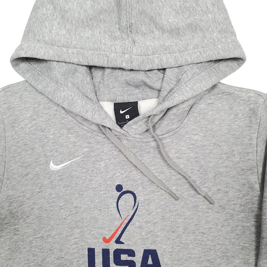 Womens Grey Nike USA College Field Hockey Hoodie Jumper