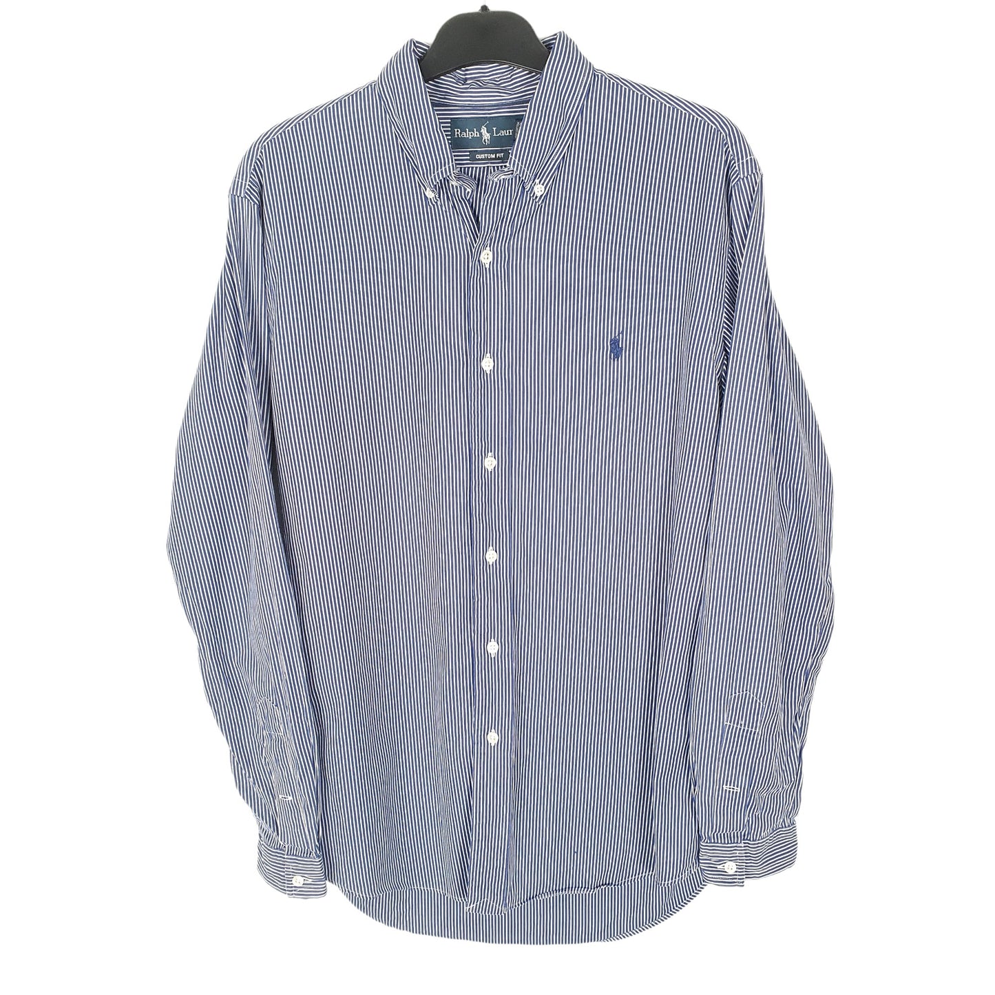 Ralph Lauren Long Sleeve Custom Fit Striped Shirt Blue