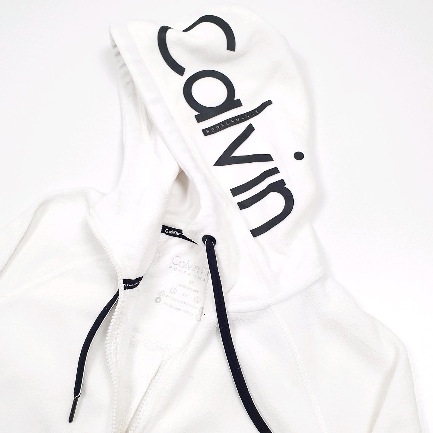 Calvin Klein Performance Full Zip Fleece M White