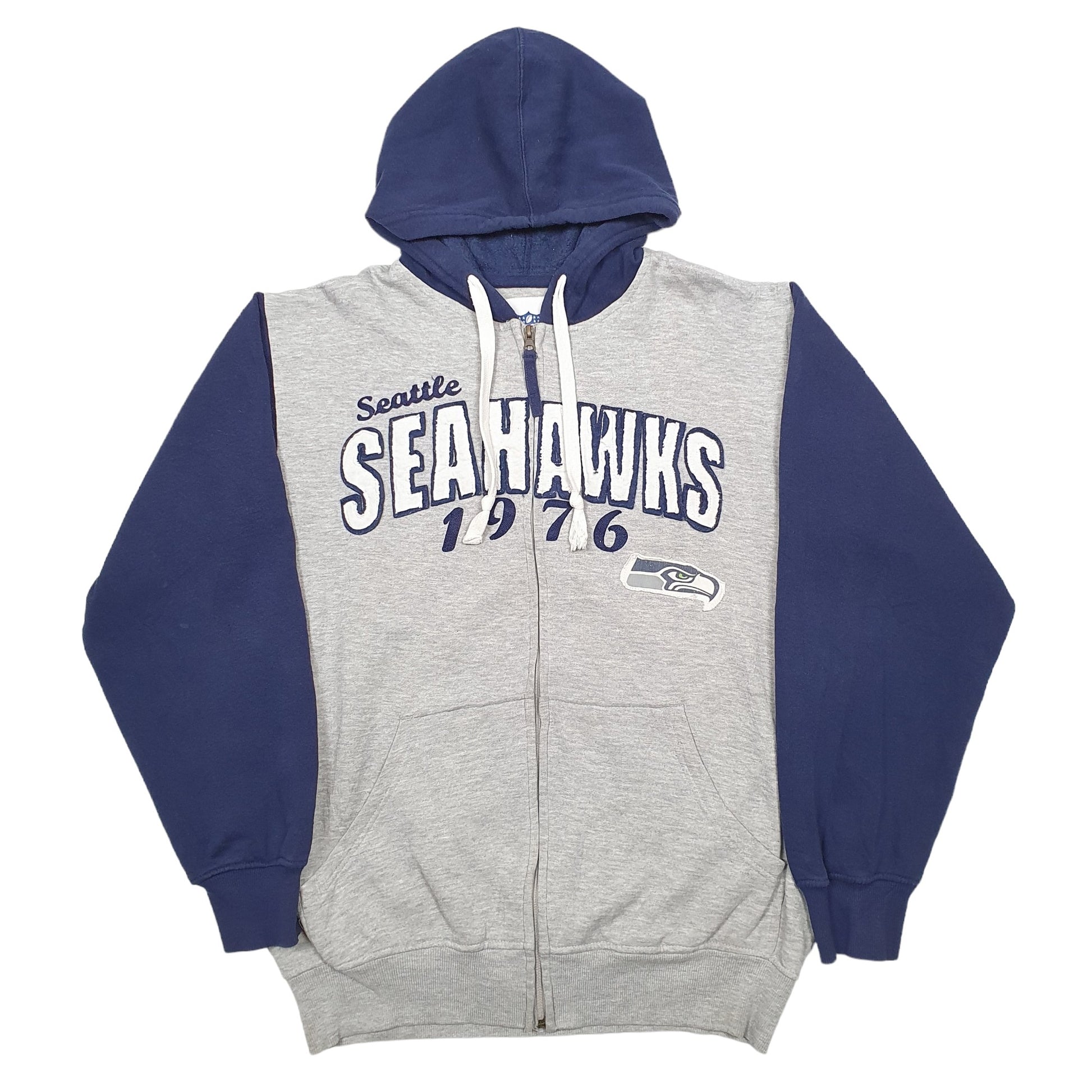 Mens Grey NFL Seattle Seahawks Football Full Zip Jumper