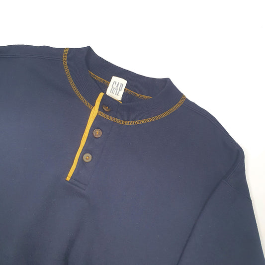 Gap Button Up Quarter Zip M Navy