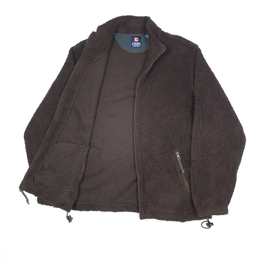 Chaps Retro Pile Full Zip Fleece L Brown