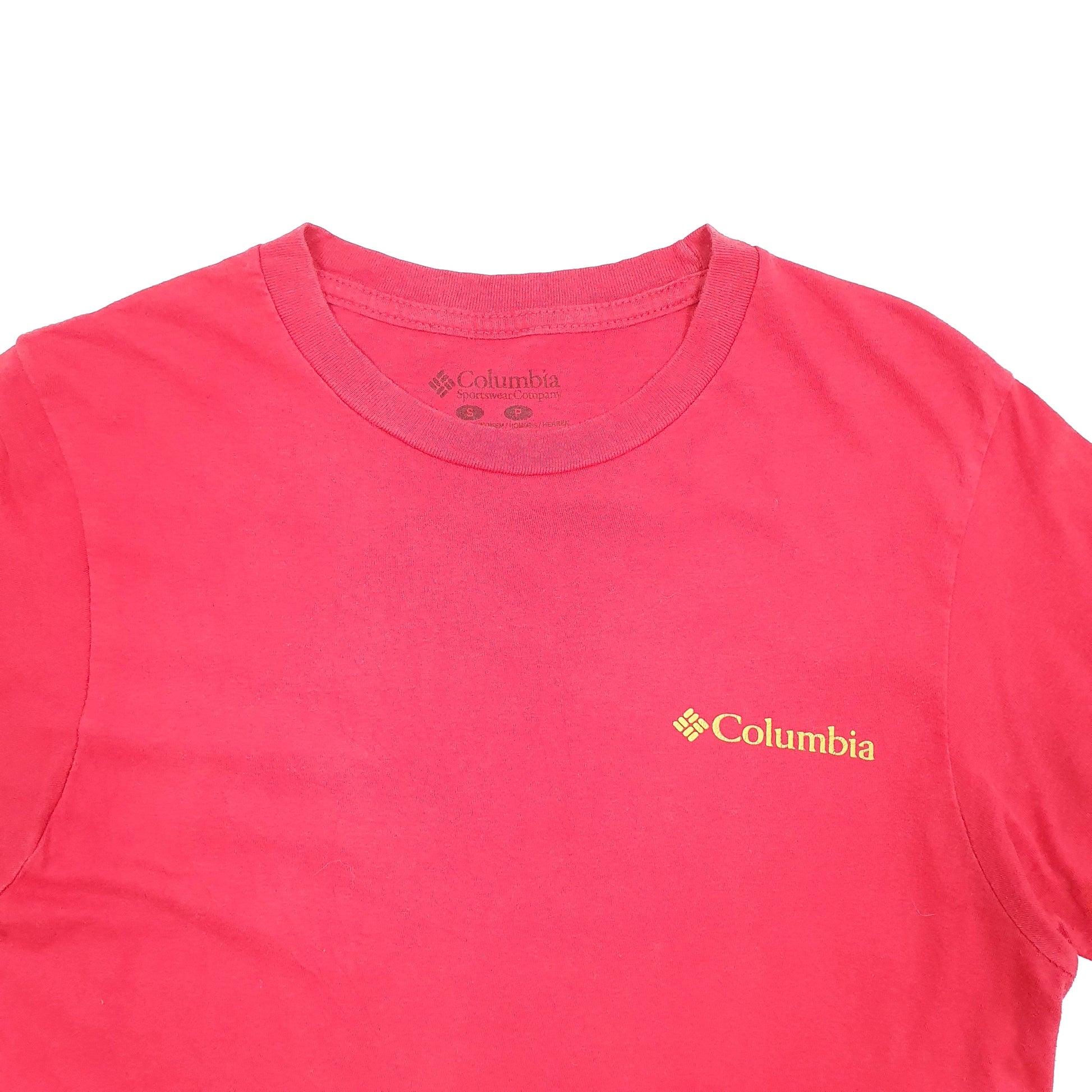 Mens Red Columbia Sportswear  Short Sleeve T Shirt