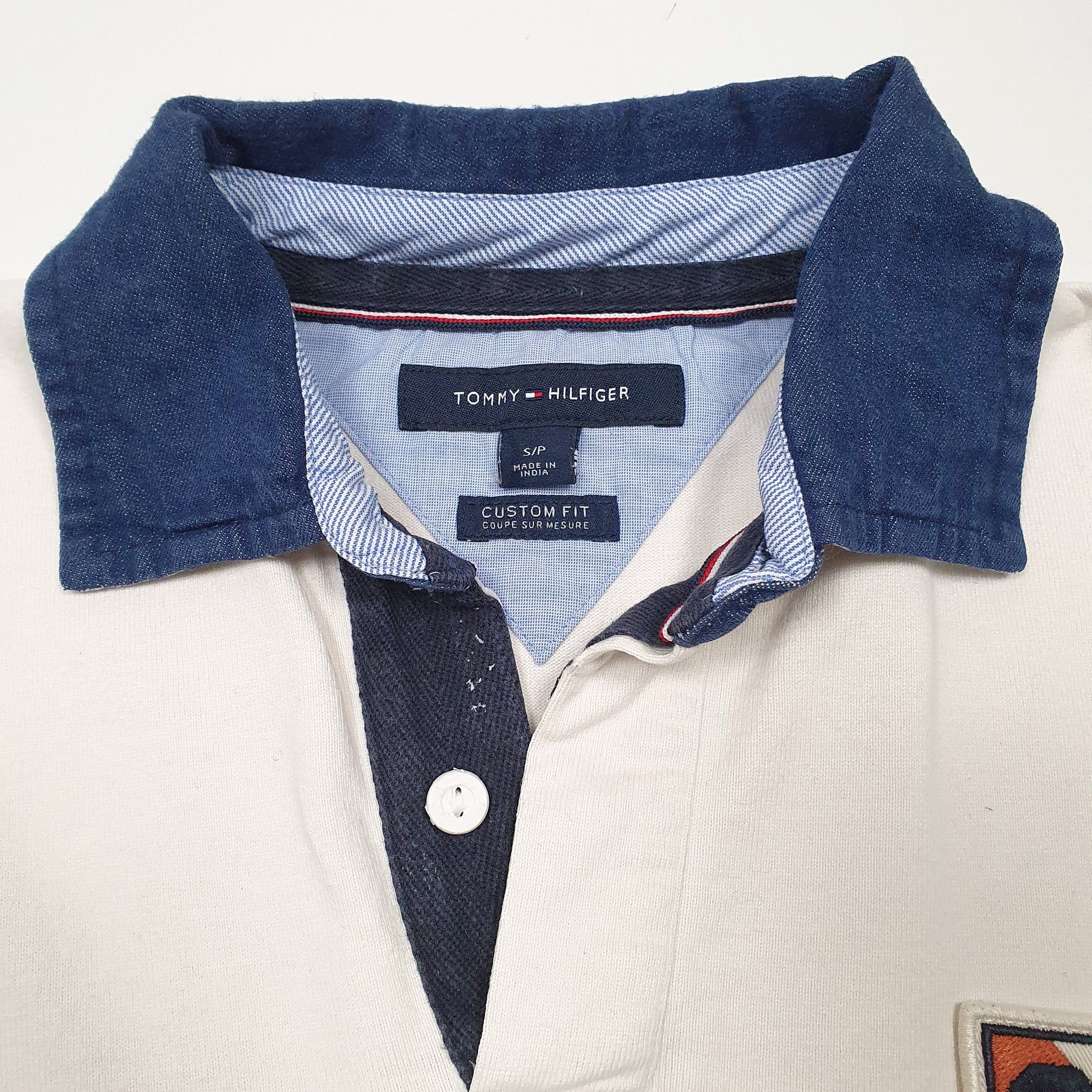 Mens White Tommy Hilfiger Rugby Long Sleeve Shirt