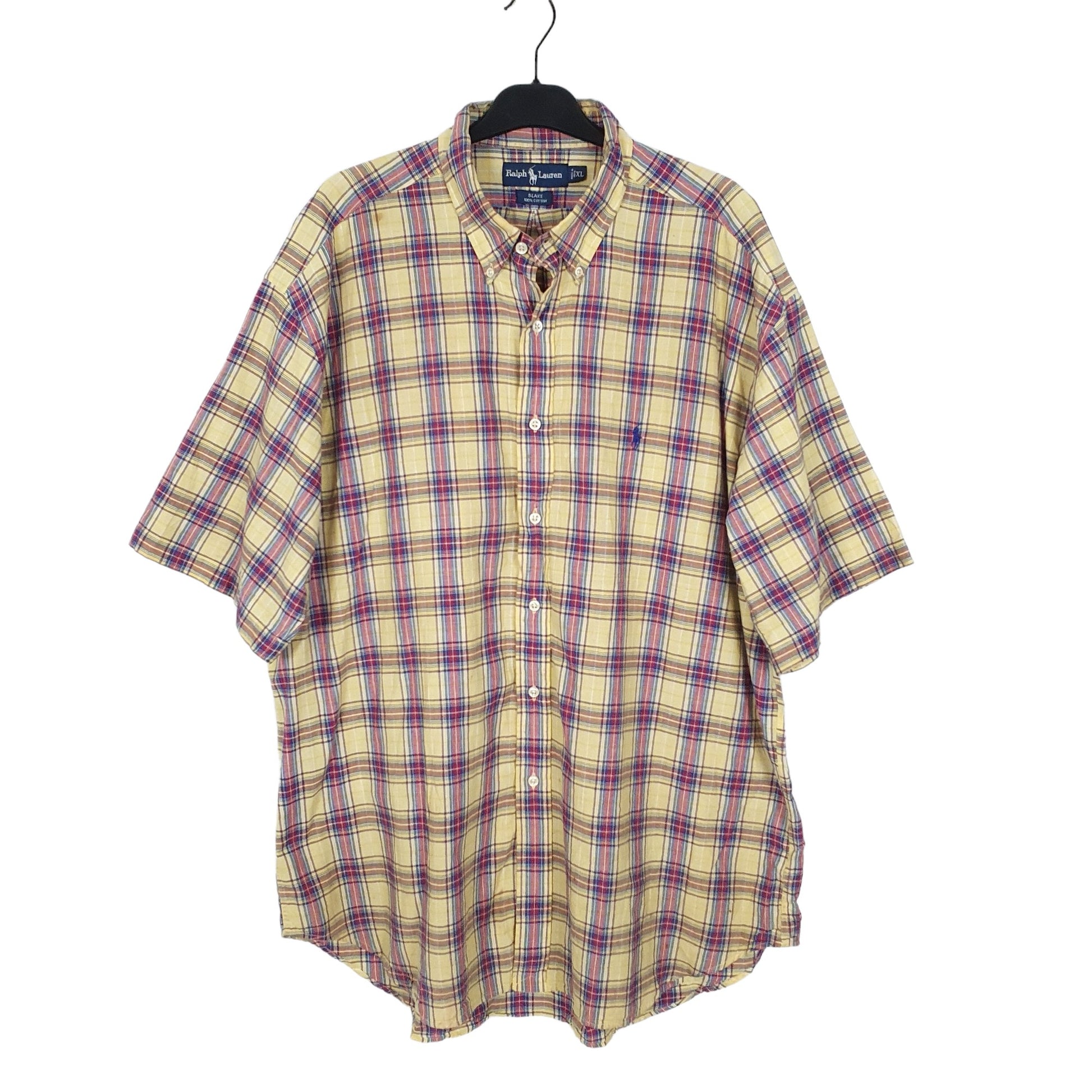 Ralph Lauren Short Sleeve Blake Fit Check Shirt Yellow