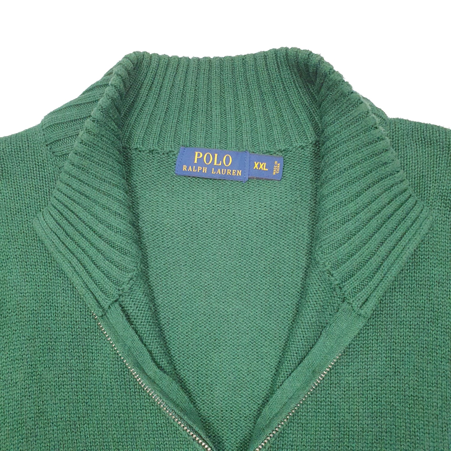 Mens Green Polo Ralph Lauren Knit Quarter Zip Jumper