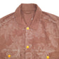 Mens Brown DNM Lab Pattern Floral Denim Jacket Coat