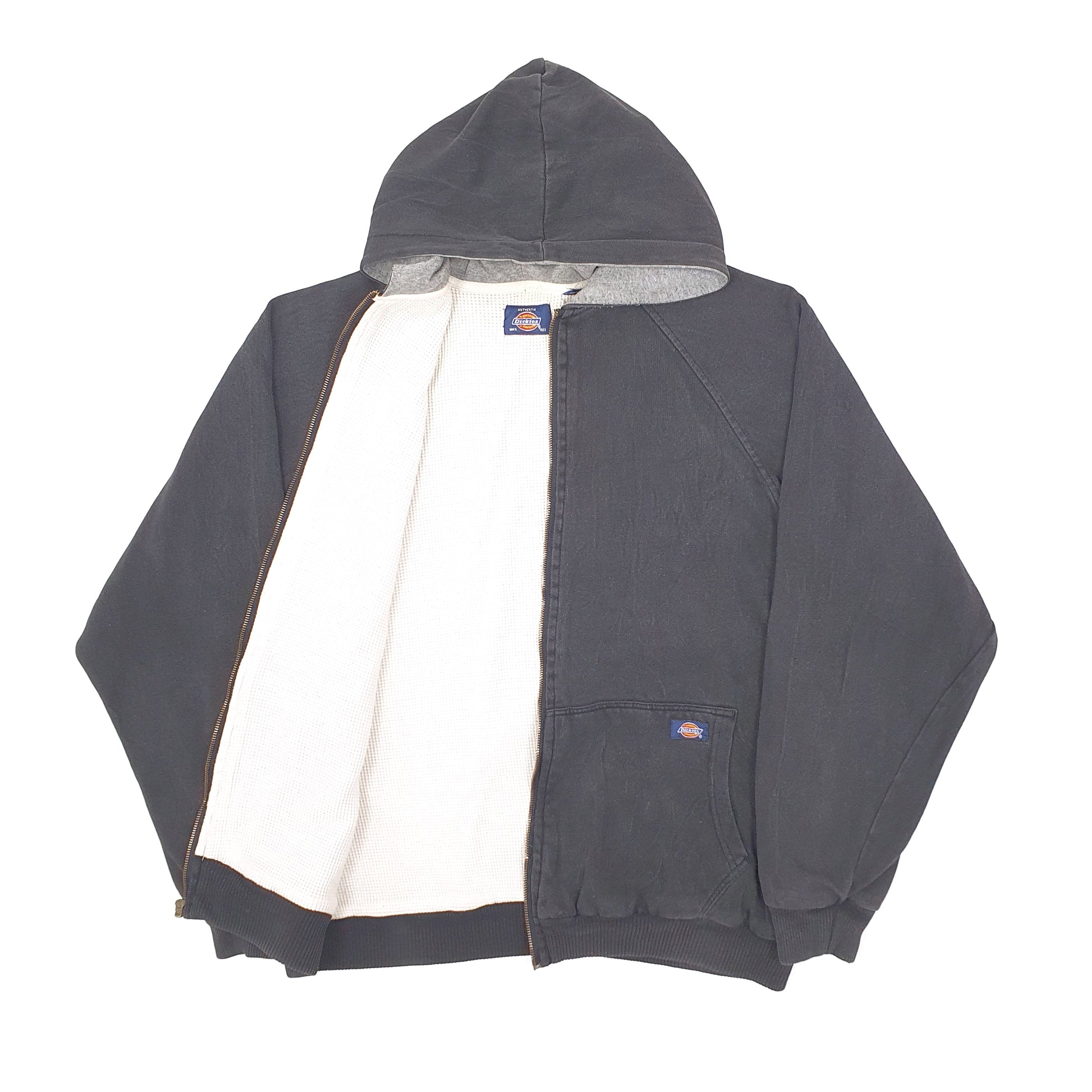 Mens Grey Dickies Hoodie Workwear Full Zip Jumper