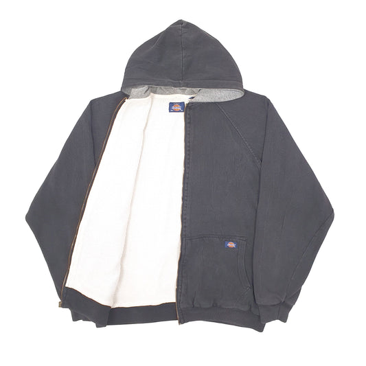 Mens Grey Dickies Hoodie Workwear Full Zip Jumper