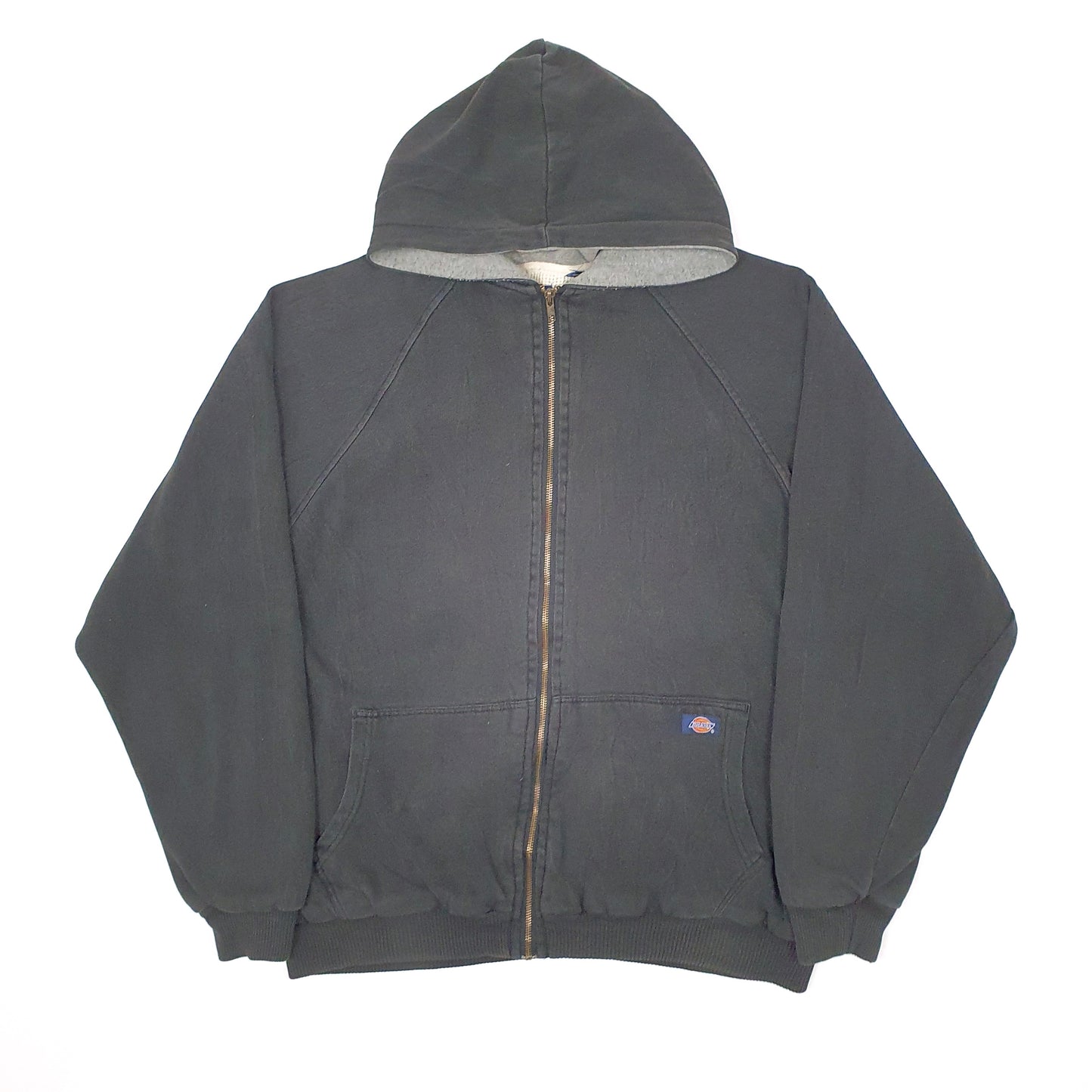 Mens Grey Dickies Hoodie Workwear Full Zip Jumper