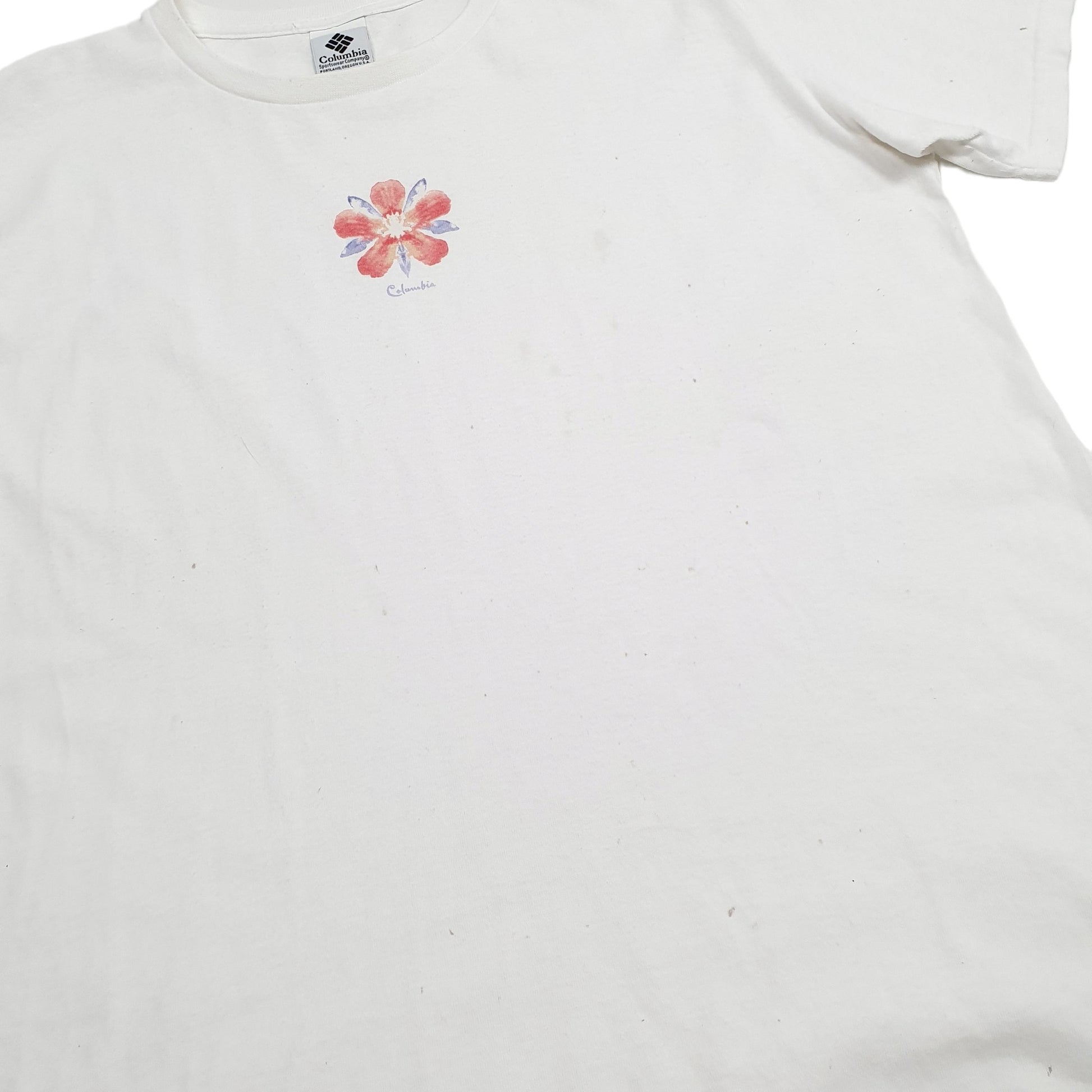 Mens White Columbia Sportswear  Short Sleeve T Shirt