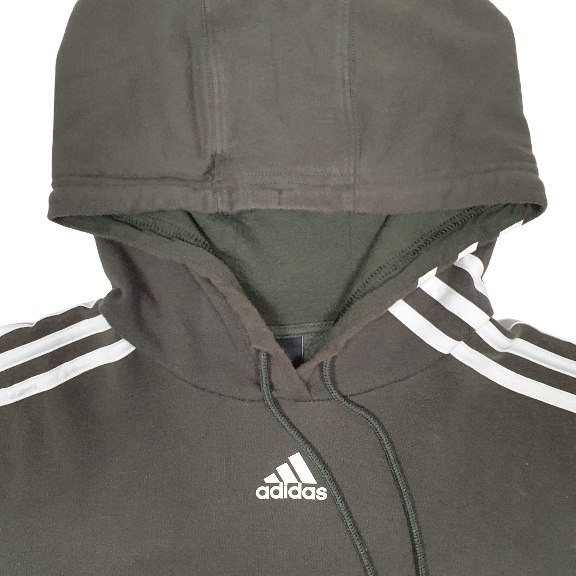 Womens Khaki Adidas Crop Top Hoodie Jumper