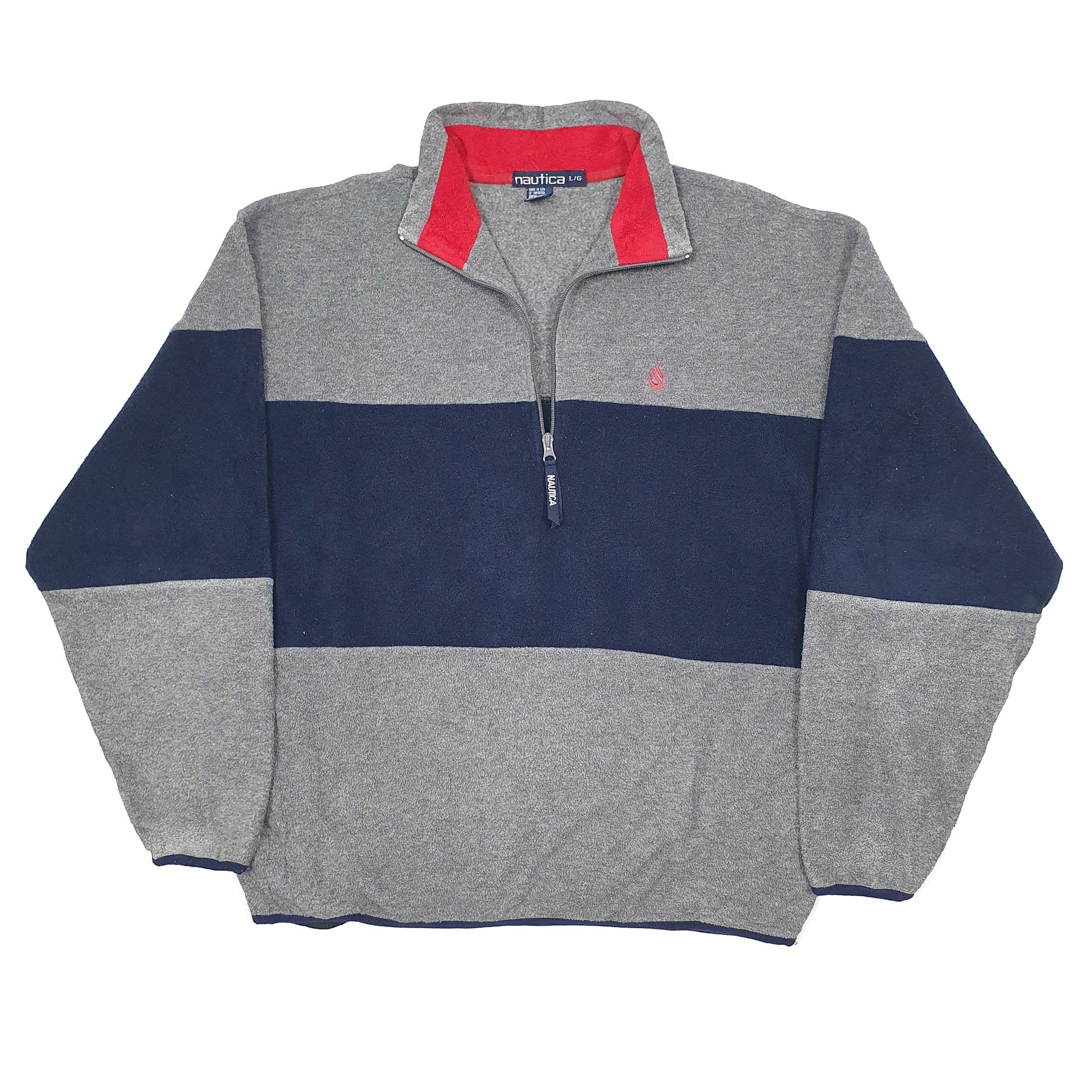 Nautica Quarter Zip Fleece L Grey