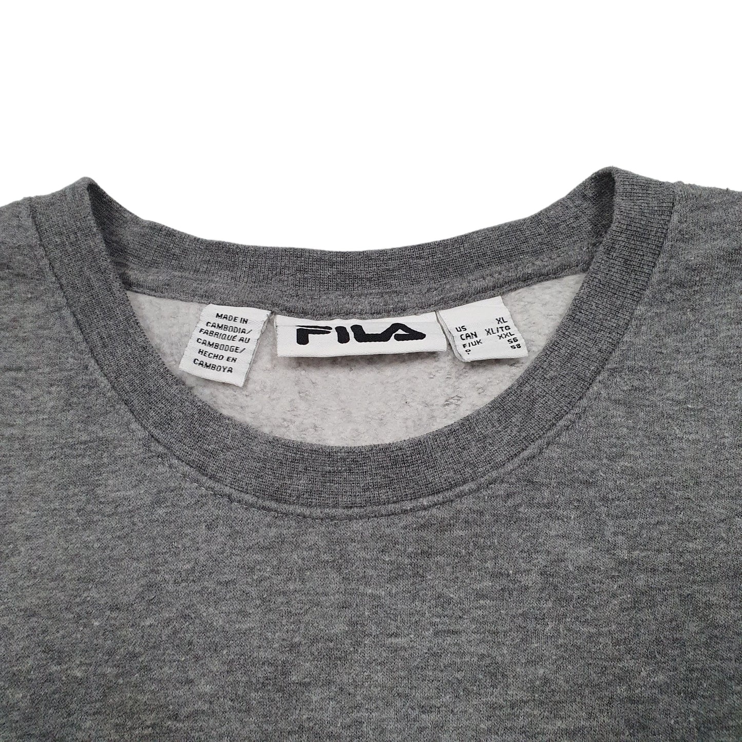 Mens Grey Fila  Crewneck Jumper