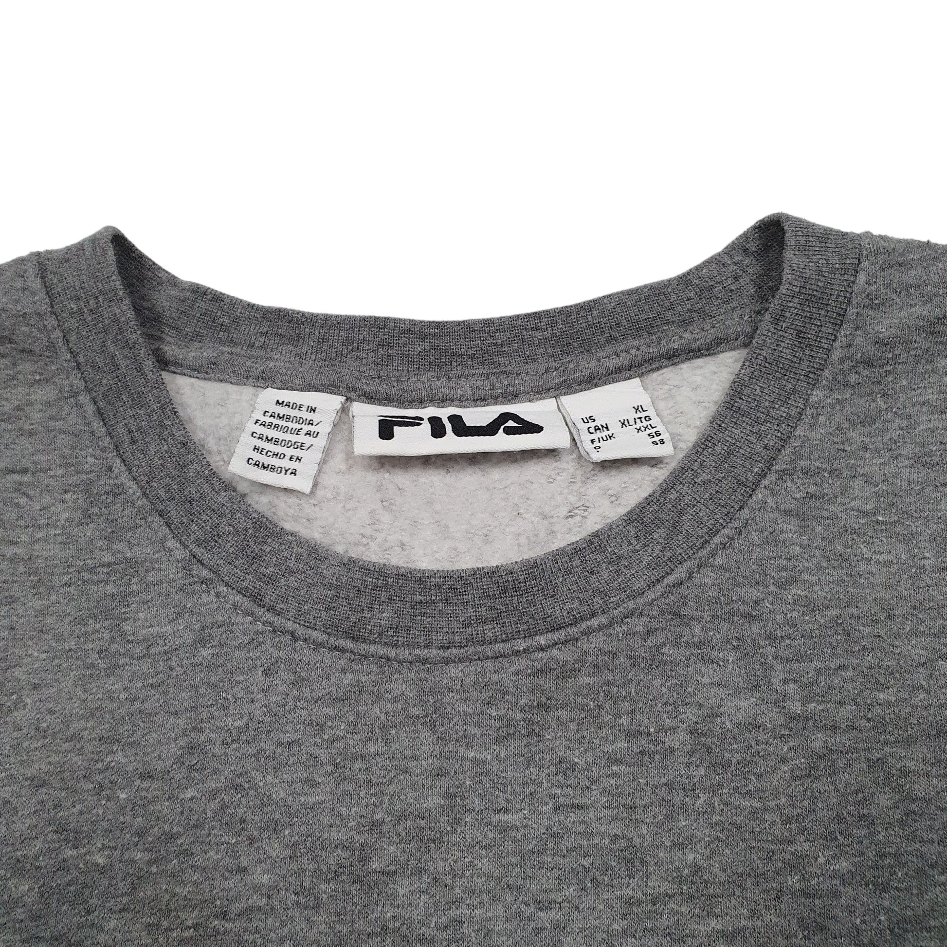 Mens Grey Fila  Crewneck Jumper