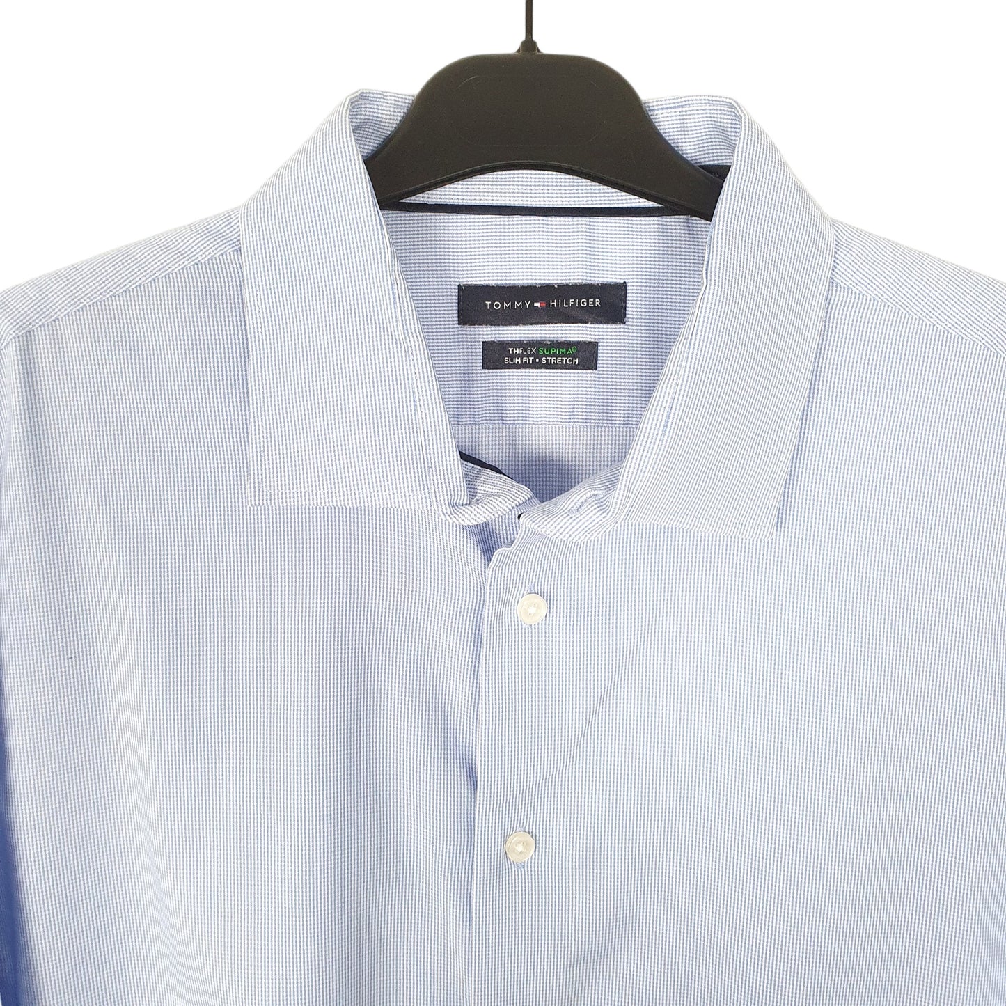 Tommy Hilfiger Long Sleeve Slim Fit Check Shirt Blue