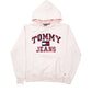 Womens Pink Tommy Hilfiger Tommy Jeans Spellout Hoodie Jumper