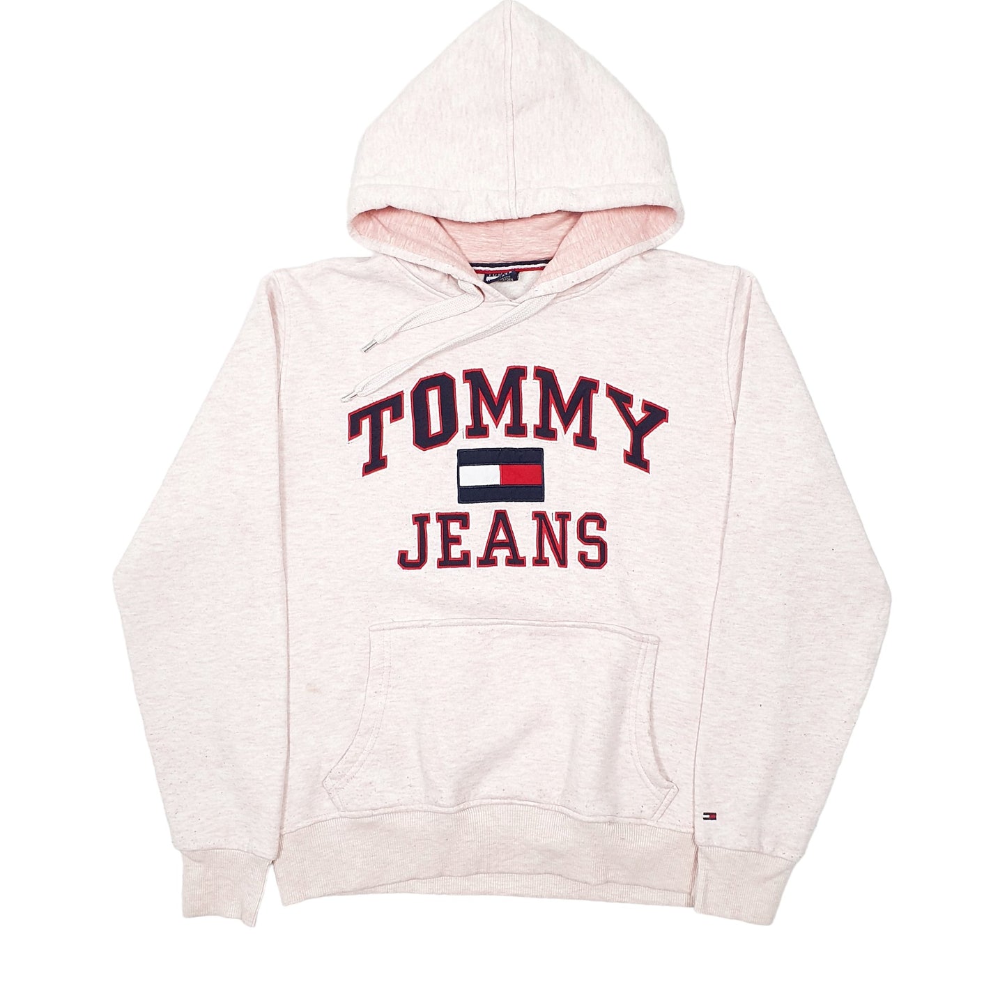 Womens Pink Tommy Hilfiger Tommy Jeans Spellout Hoodie Jumper