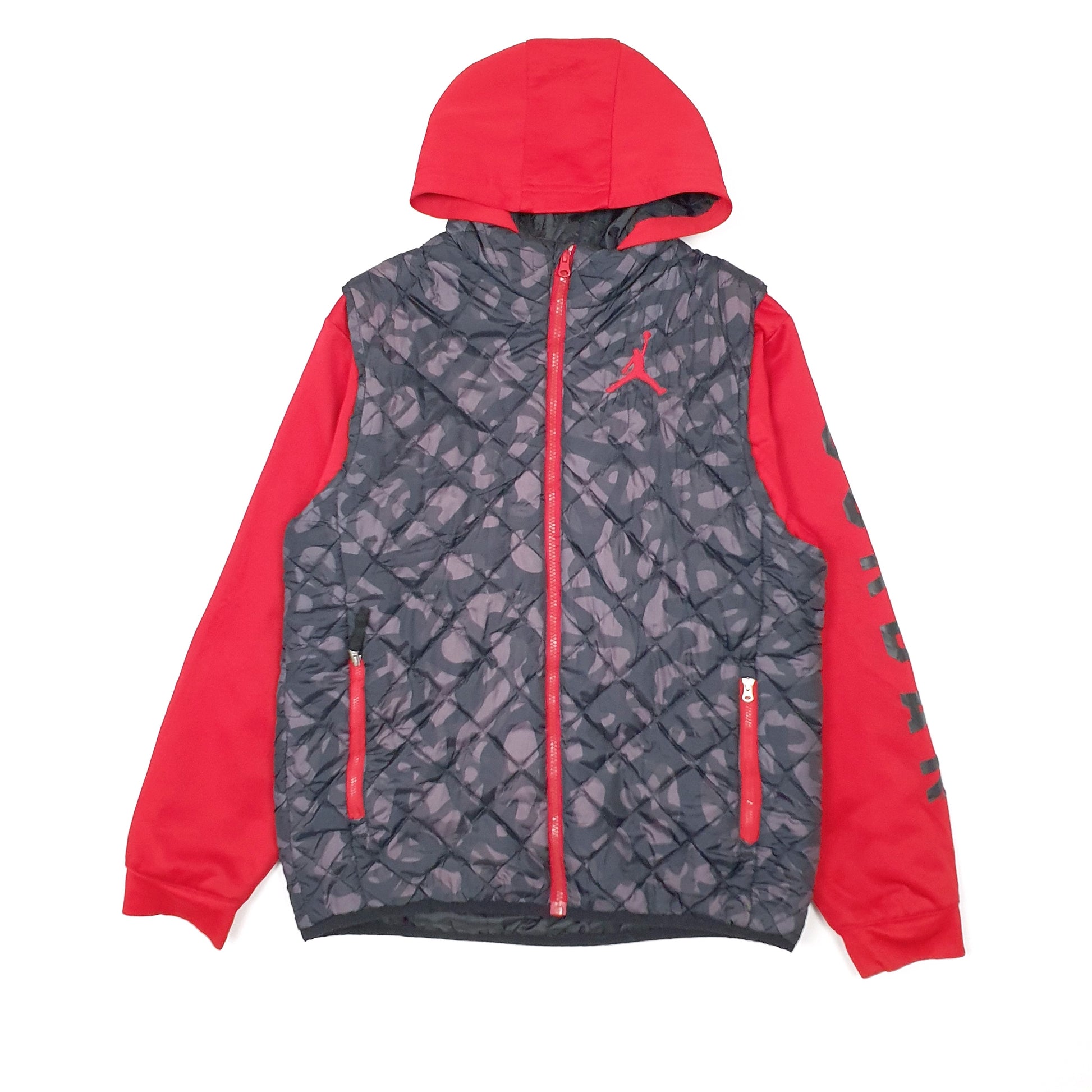 Mens Red Nike Jordan Basketball Hoodie Puffer Jacket Coat
