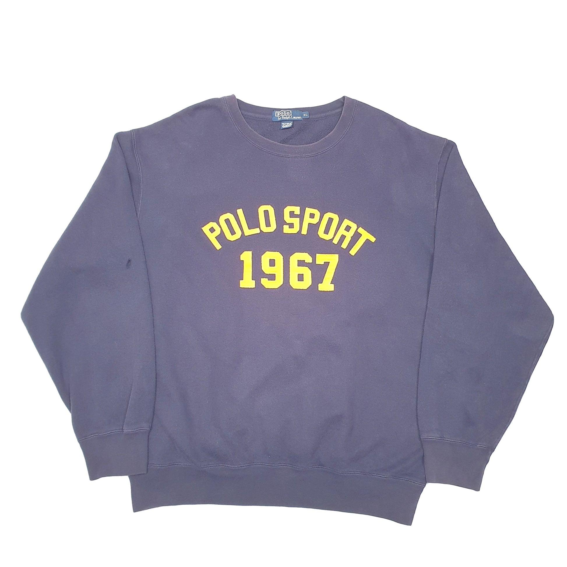 Mens Navy Polo Ralph Lauren Sport 1967 Crewneck Jumper