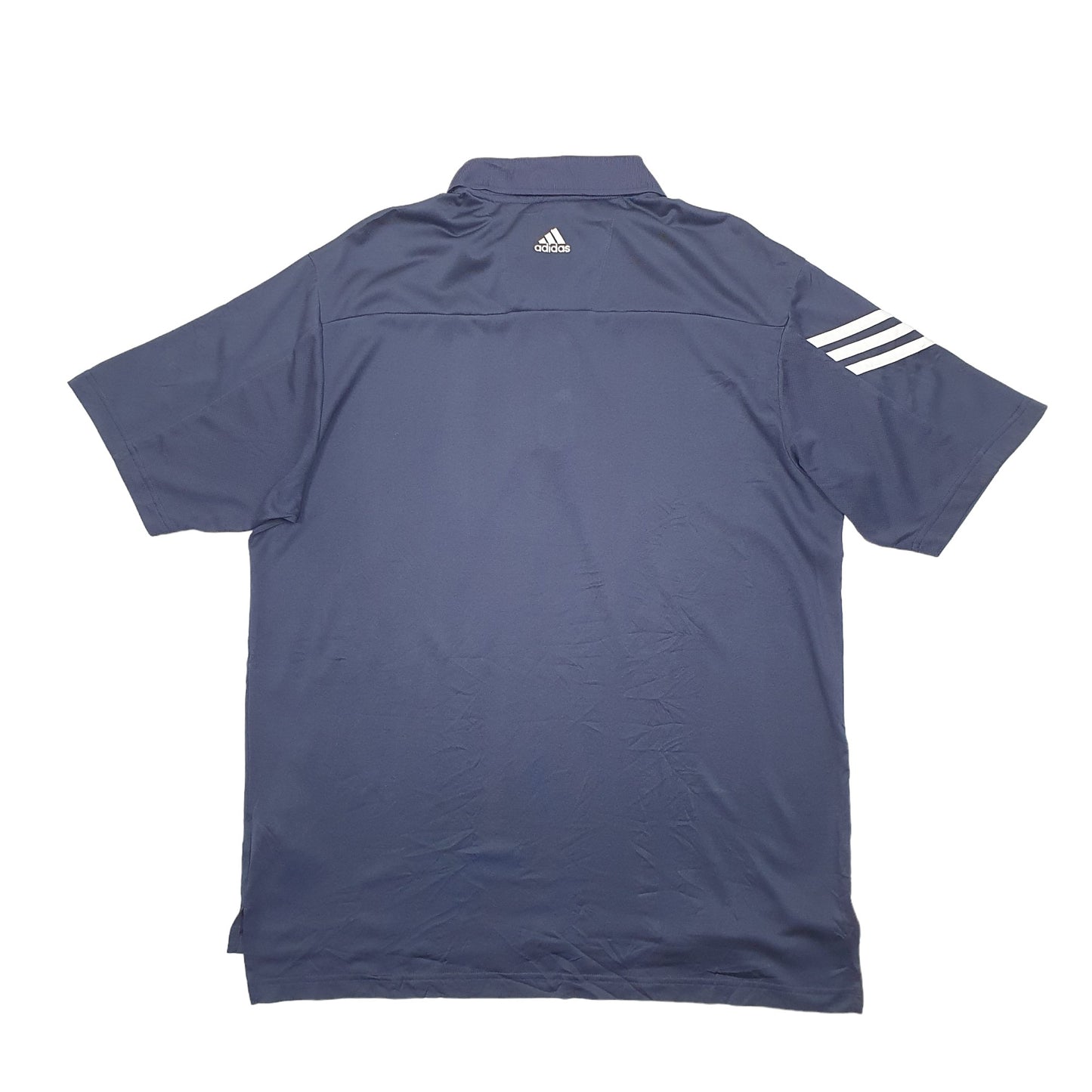 Adidas Short Sleeve Polyester Polo Shirt Blue