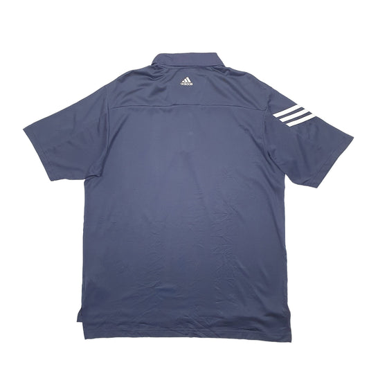Adidas Short Sleeve Polyester Polo Shirt Blue