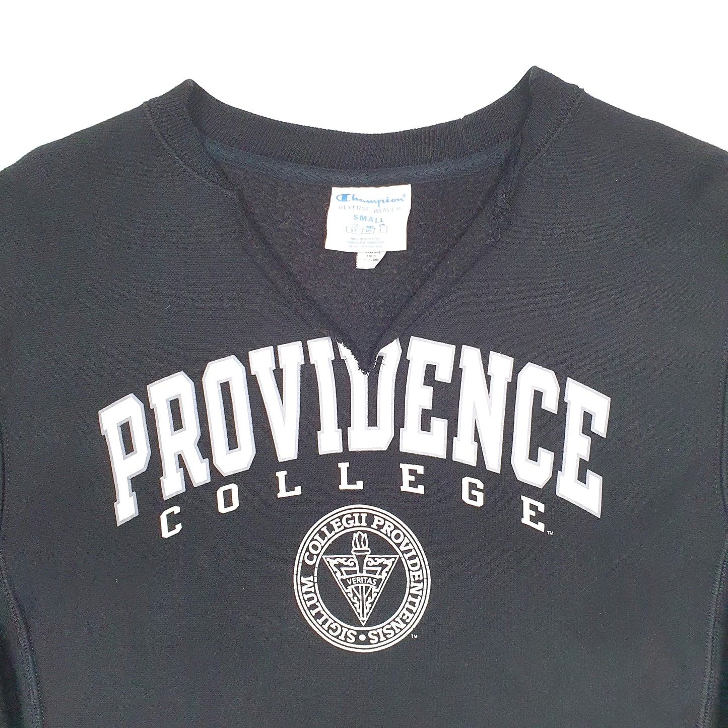 Mens Black Champion Providence USA College Reverse Weave Crewneck Jumper