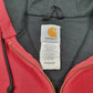 Mens Red Carhartt Hoodie Thermal Lined Full Zip Jumper