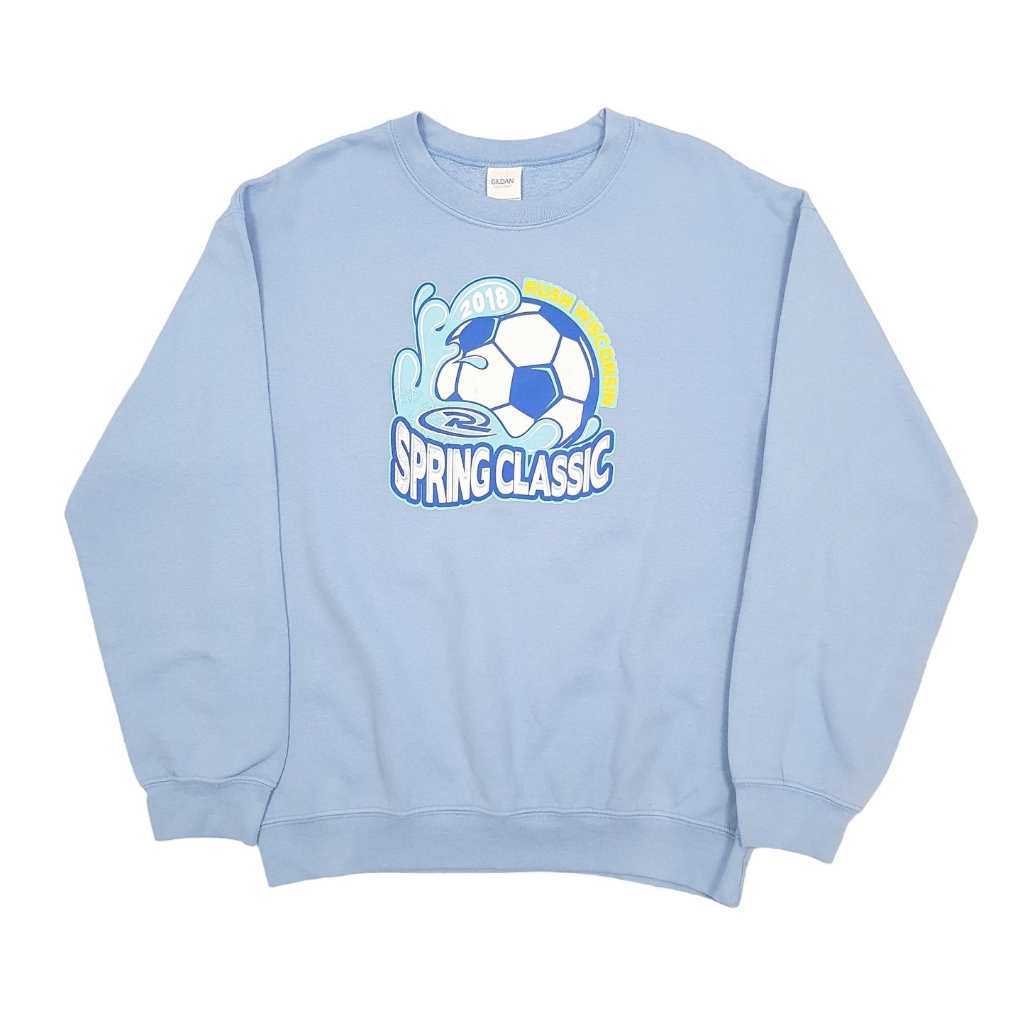 Gildan Spring Classic Soccer Crewneck M Blue