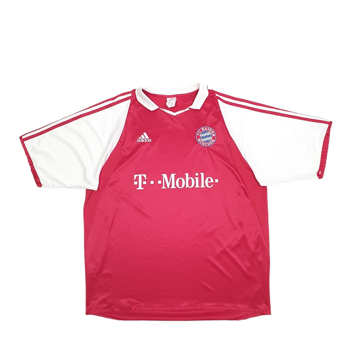 Adidas Vintage Football Bayern Munich 2003 2004 Short Sleeve Polyester T Shirt Red