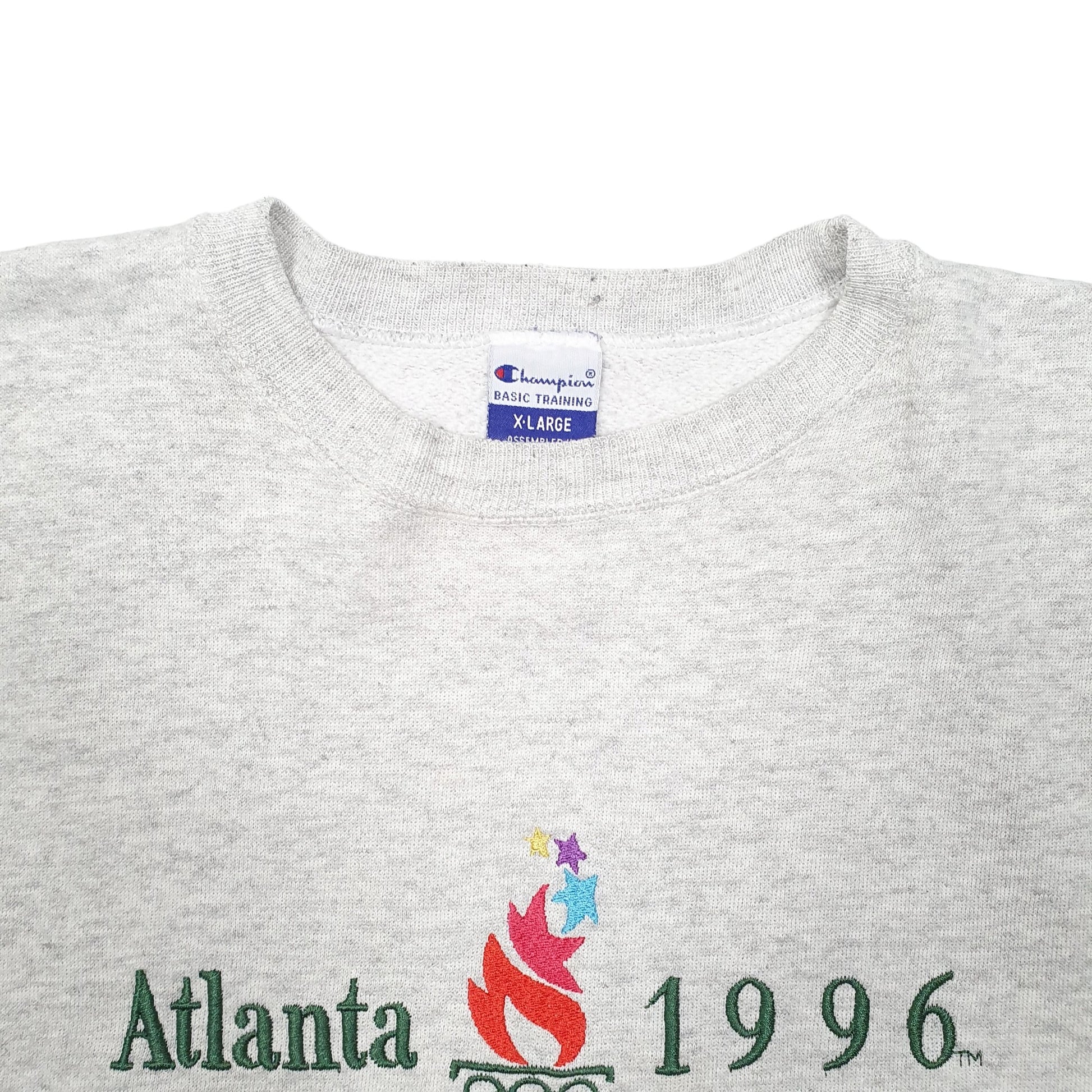 Mens Grey Champion Atlanta Olympics 1996 Vintage Crewneck Jumper